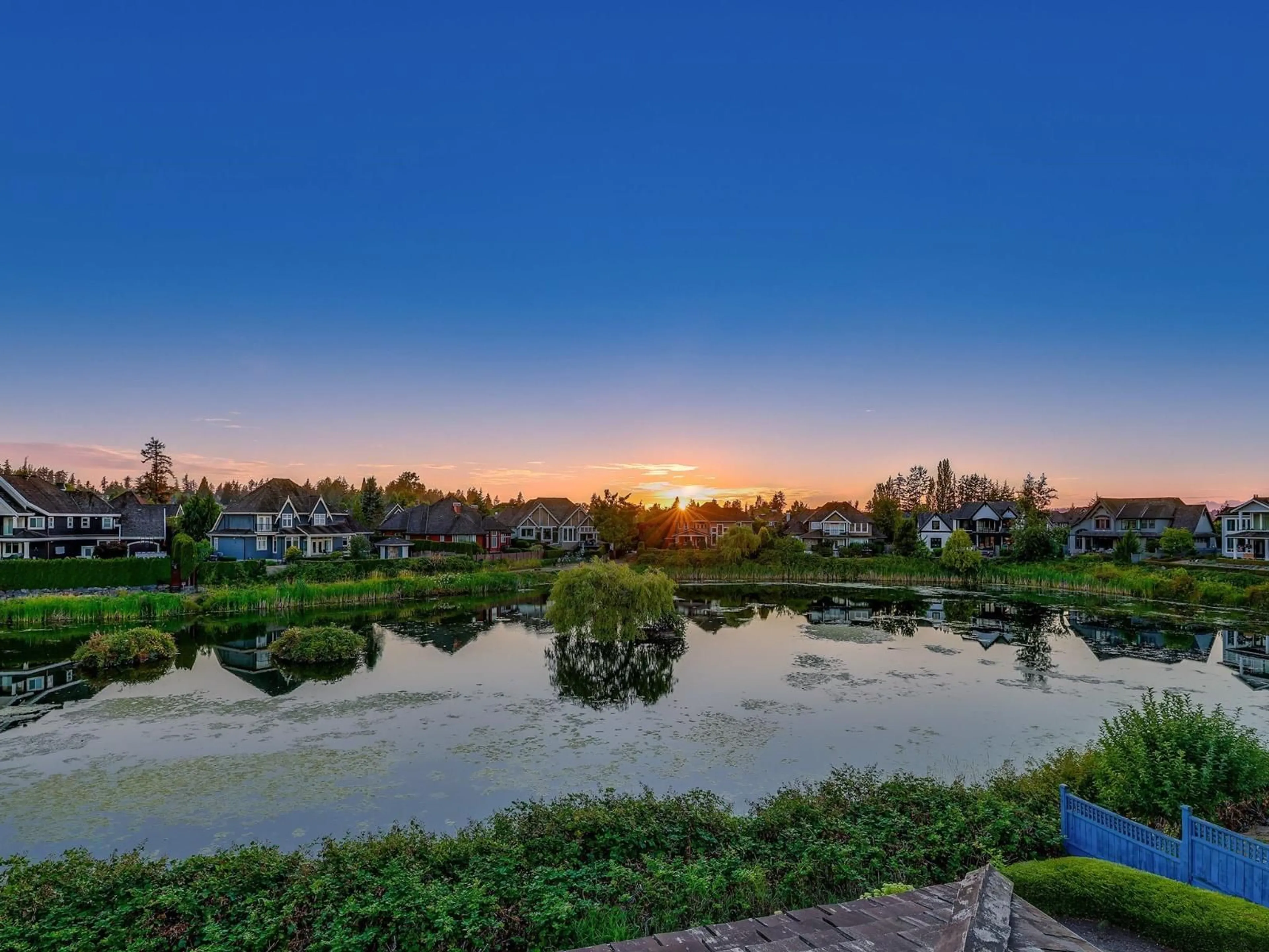 A pic from outside/outdoor area/front of a property/back of a property/a pic from drone, water/lake/river/ocean view for 3877 159A STREET, Surrey British Columbia V3Z0Y3