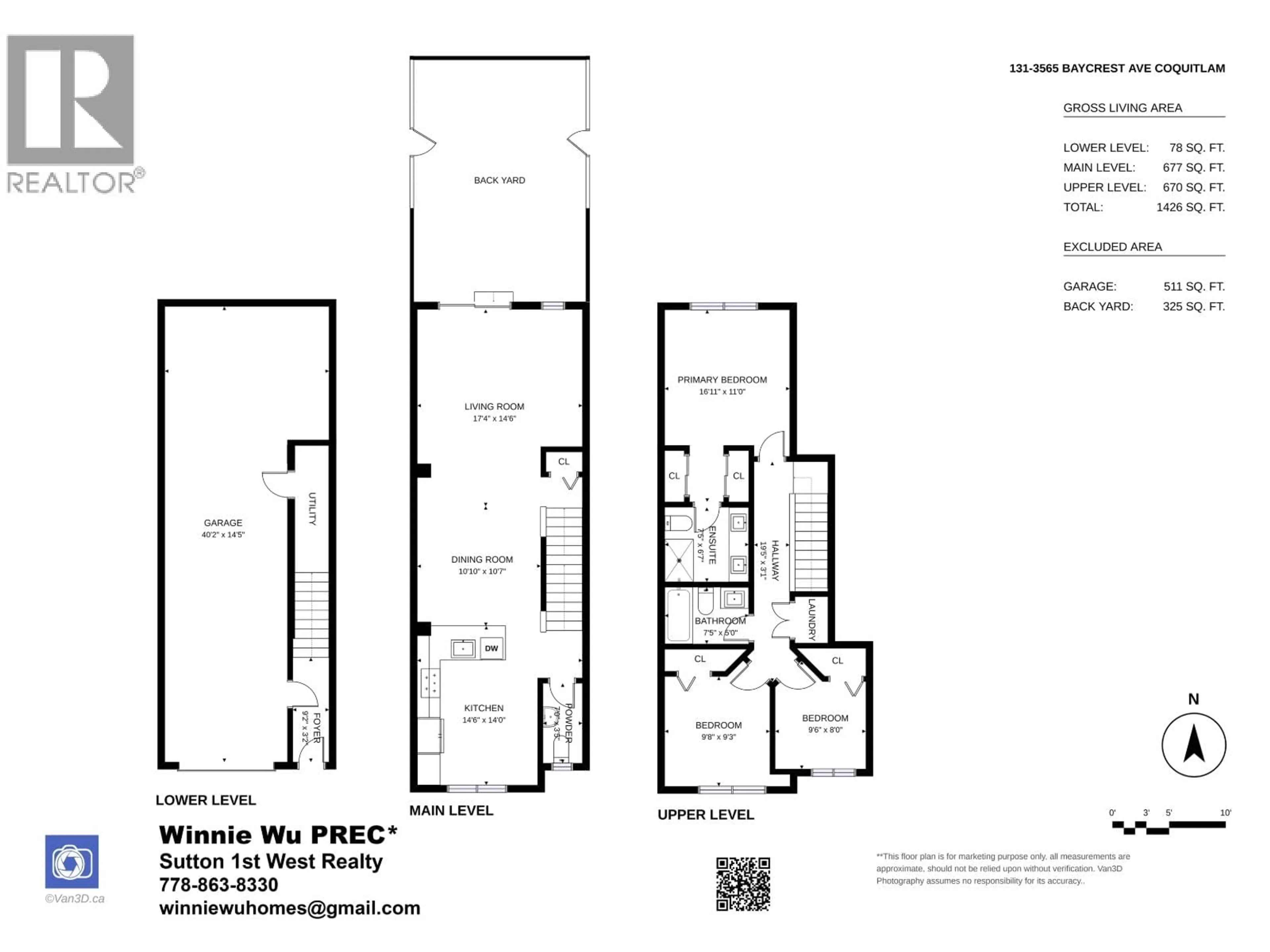 Floor plan for 131 - 3565 BAYCREST AVENUE, Coquitlam British Columbia V3B0R7