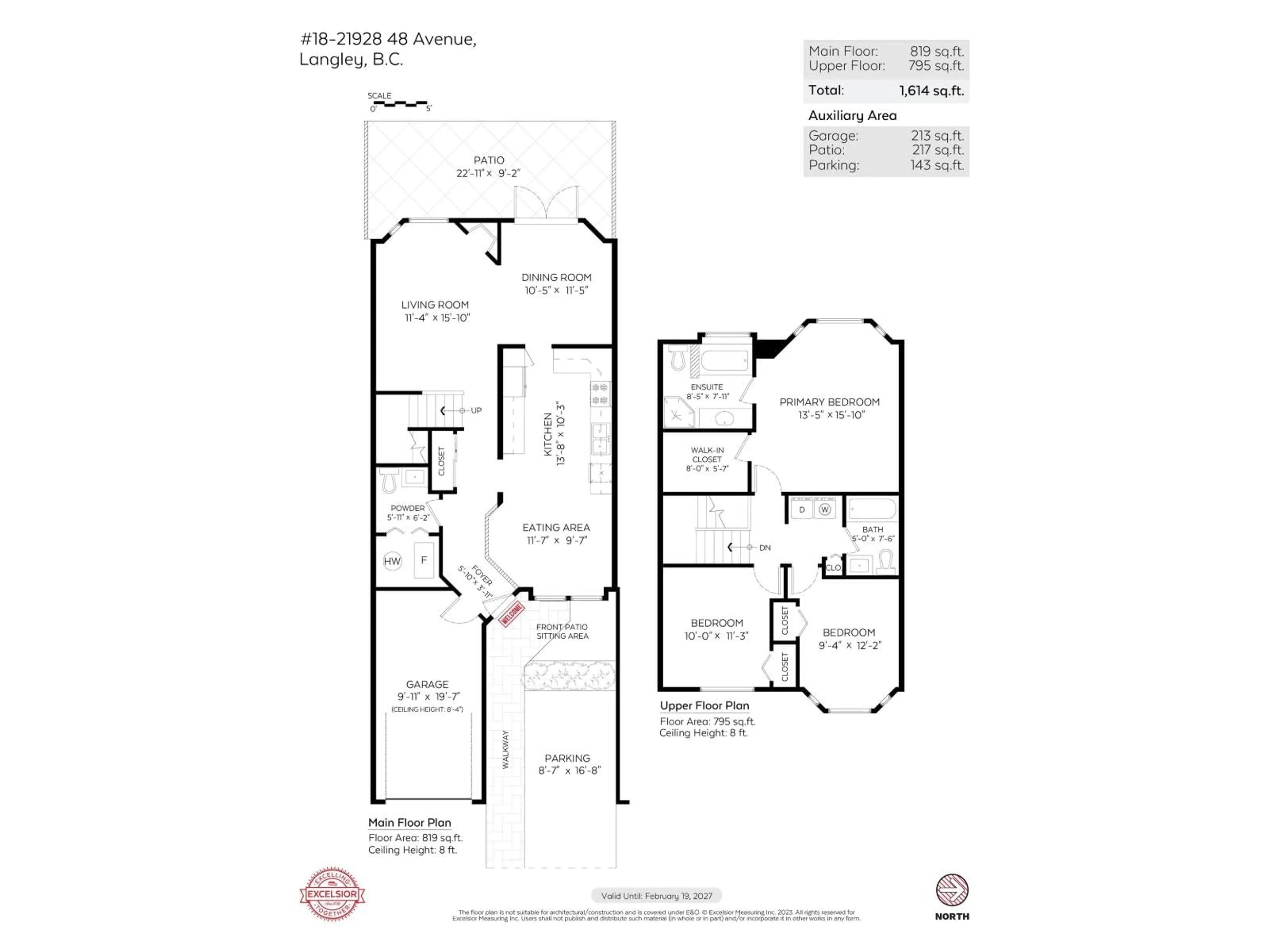 Floor plan for 18 - 21928 48 AVENUE, Langley British Columbia V3A8H1