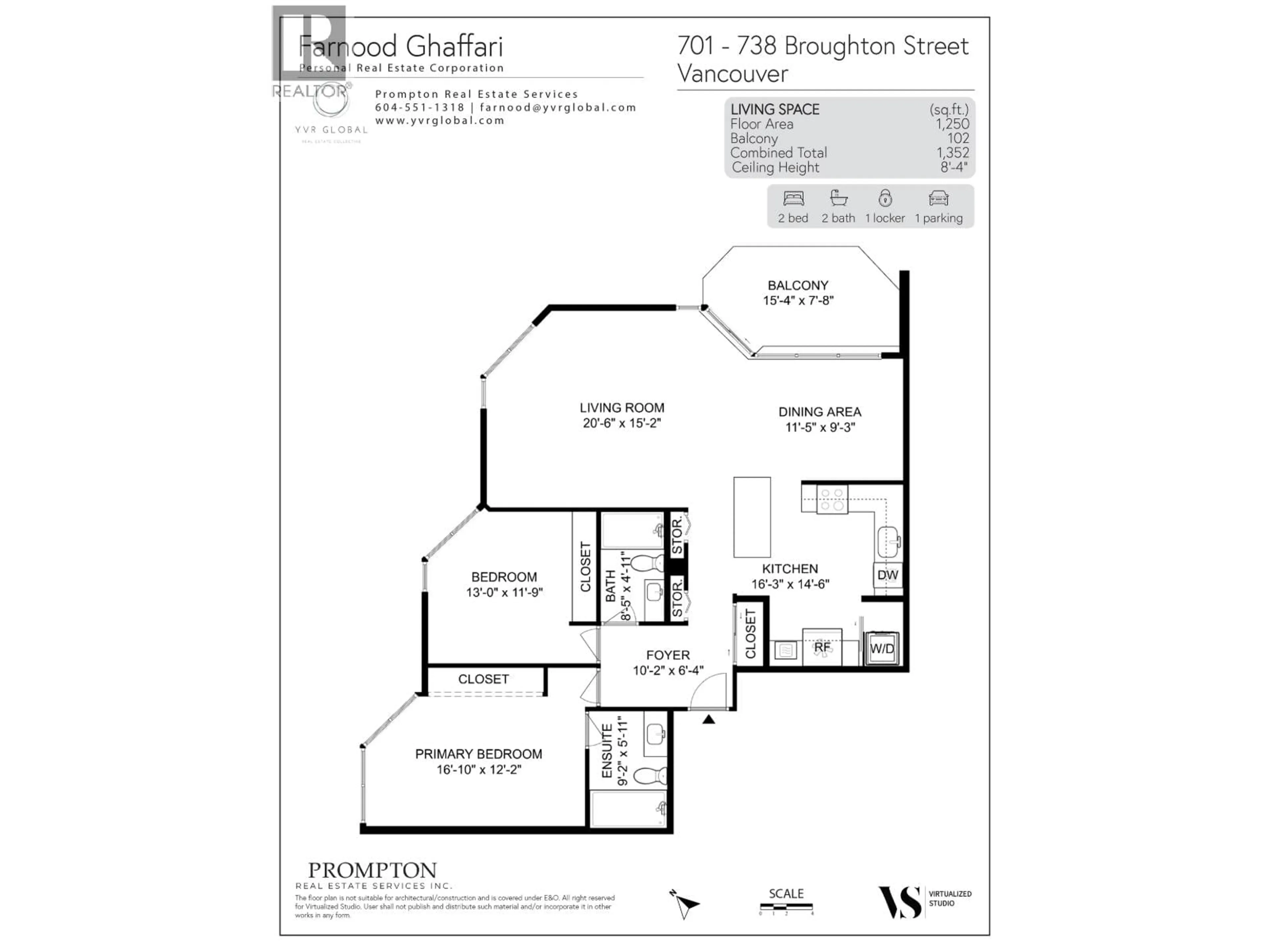 Floor plan for 701 - 738 BROUGHTON STREET, Vancouver British Columbia V6G3A7