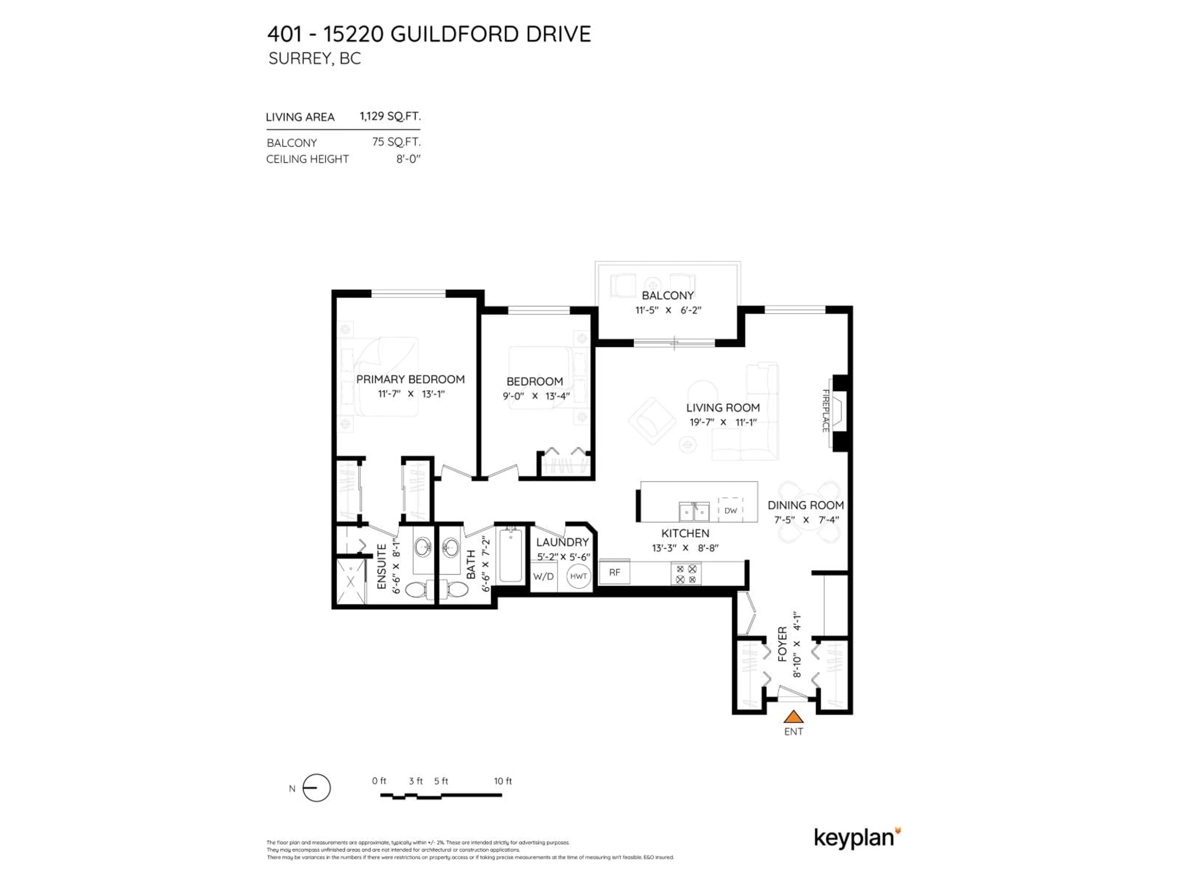 Floor plan for 401 - 15220 GUILDFORD DRIVE, Surrey British Columbia V3R0Y6