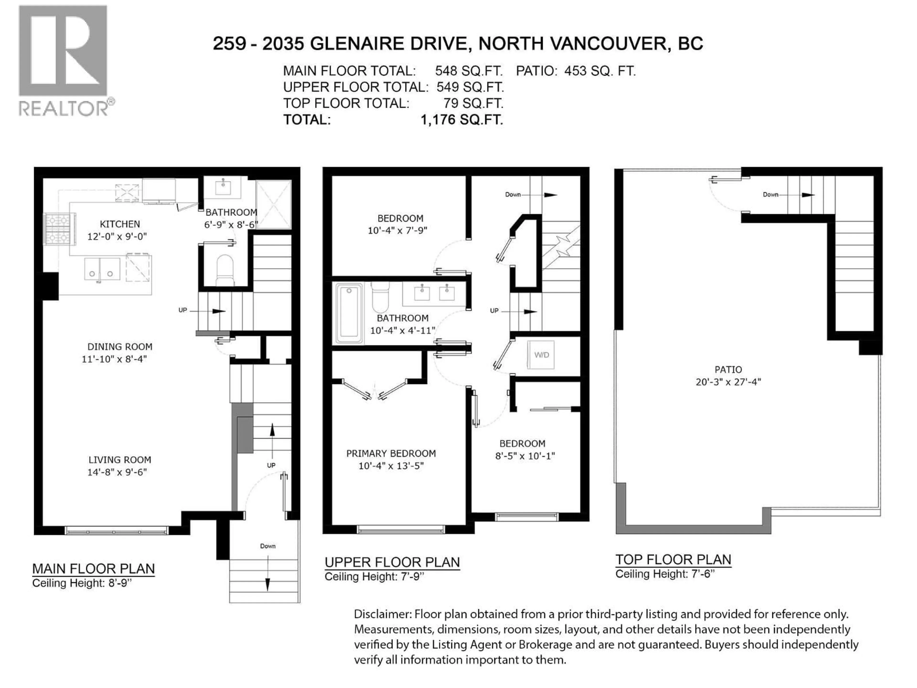 Floor plan for 259 - 2035 GLENAIRE DRIVE, North Vancouver British Columbia V7P1Y3