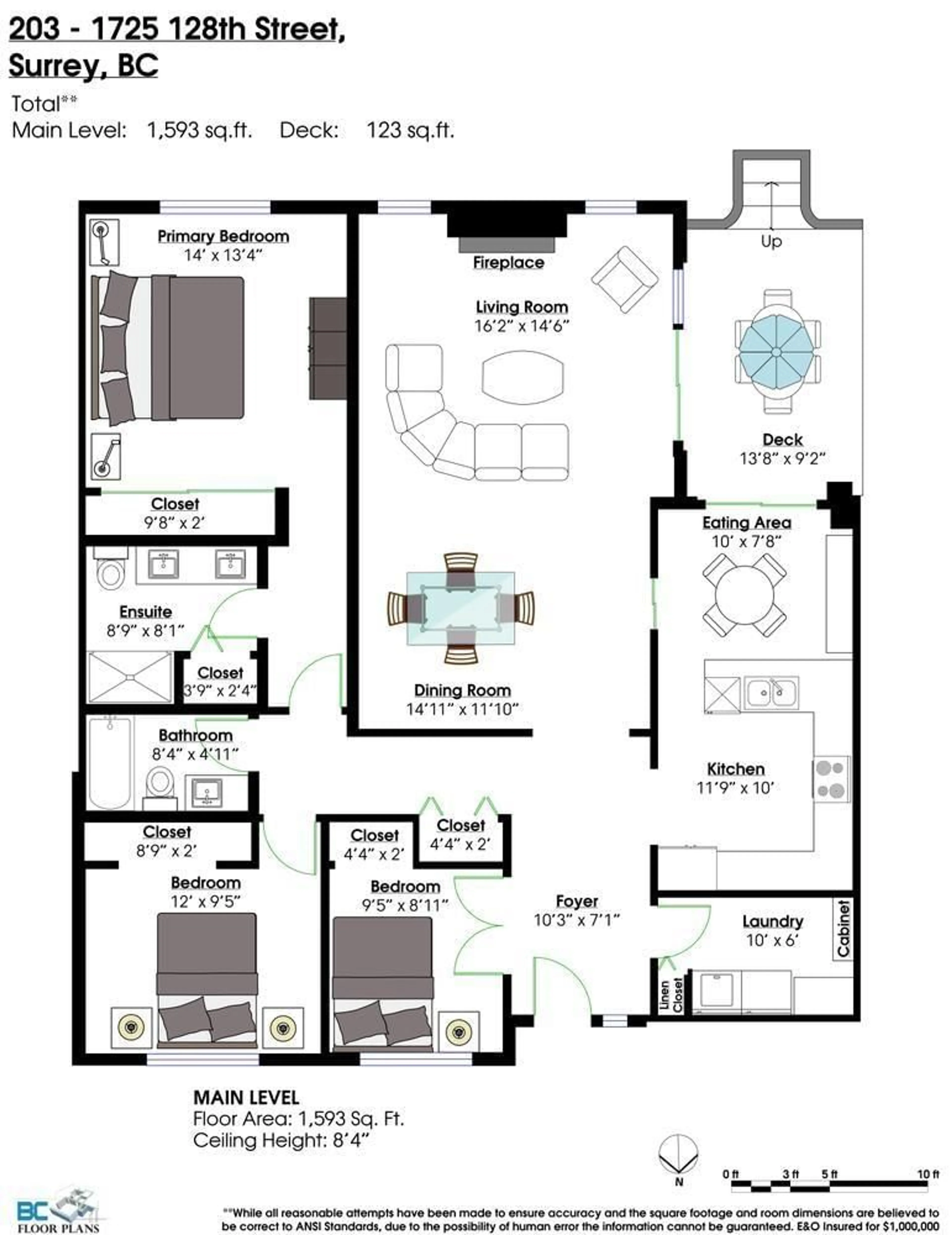 Floor plan for 203 - 1725 128 STREET, Surrey British Columbia V4A3V2