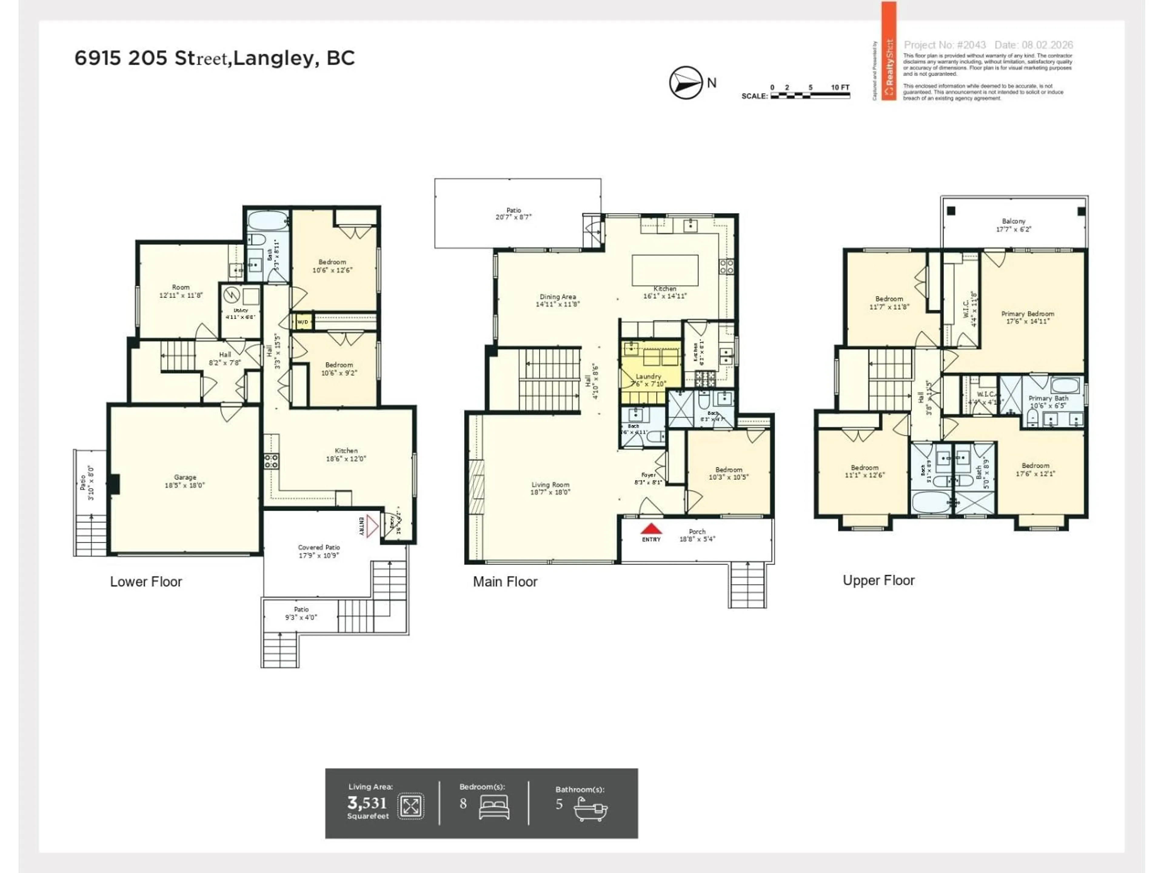 Floor plan for 6911 205 STREET, Langley British Columbia V2Y1R2