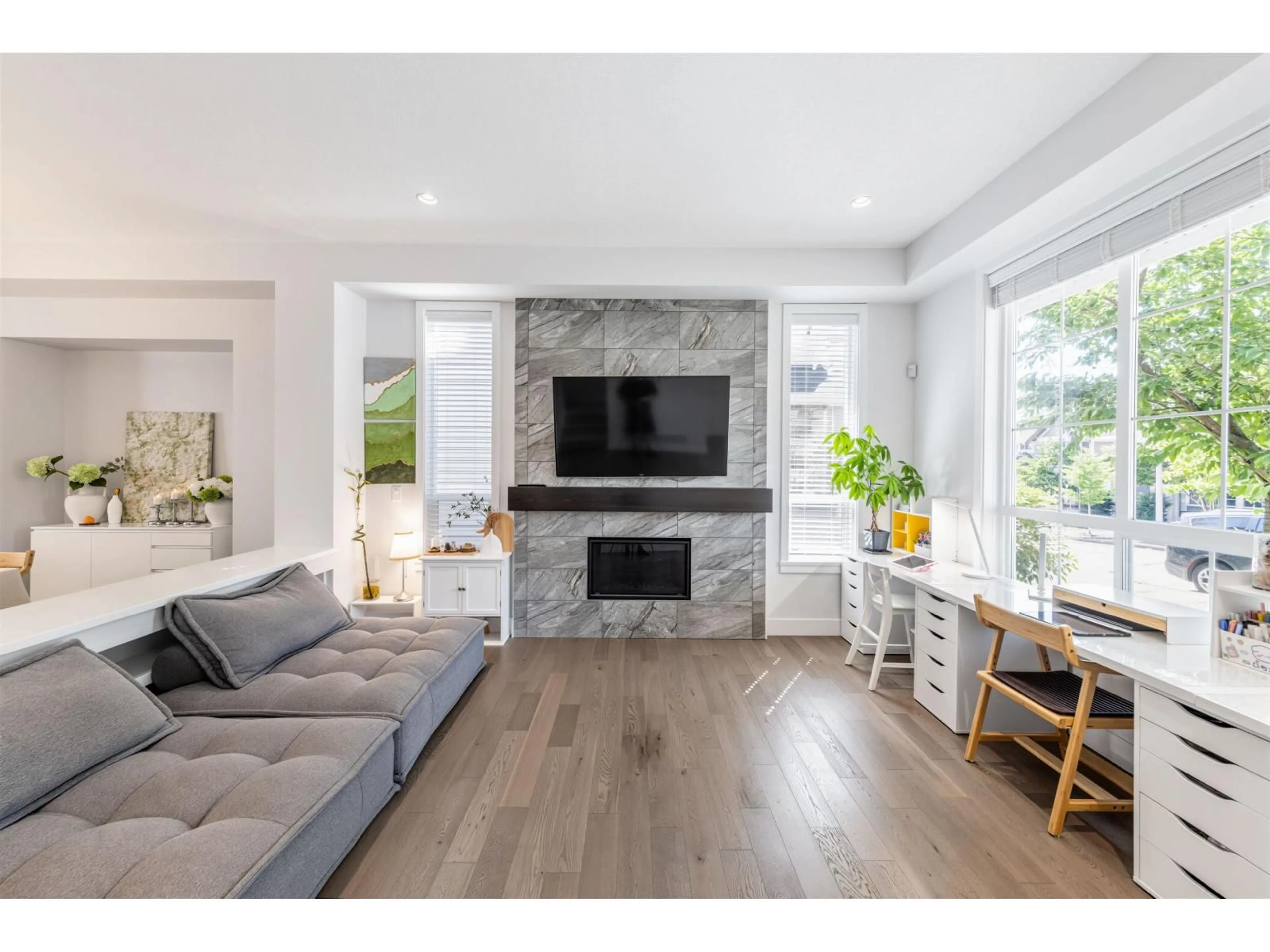 Living room with furniture, wood/laminate floor for 2136 165B STREET, Surrey British Columbia V3Z0V6