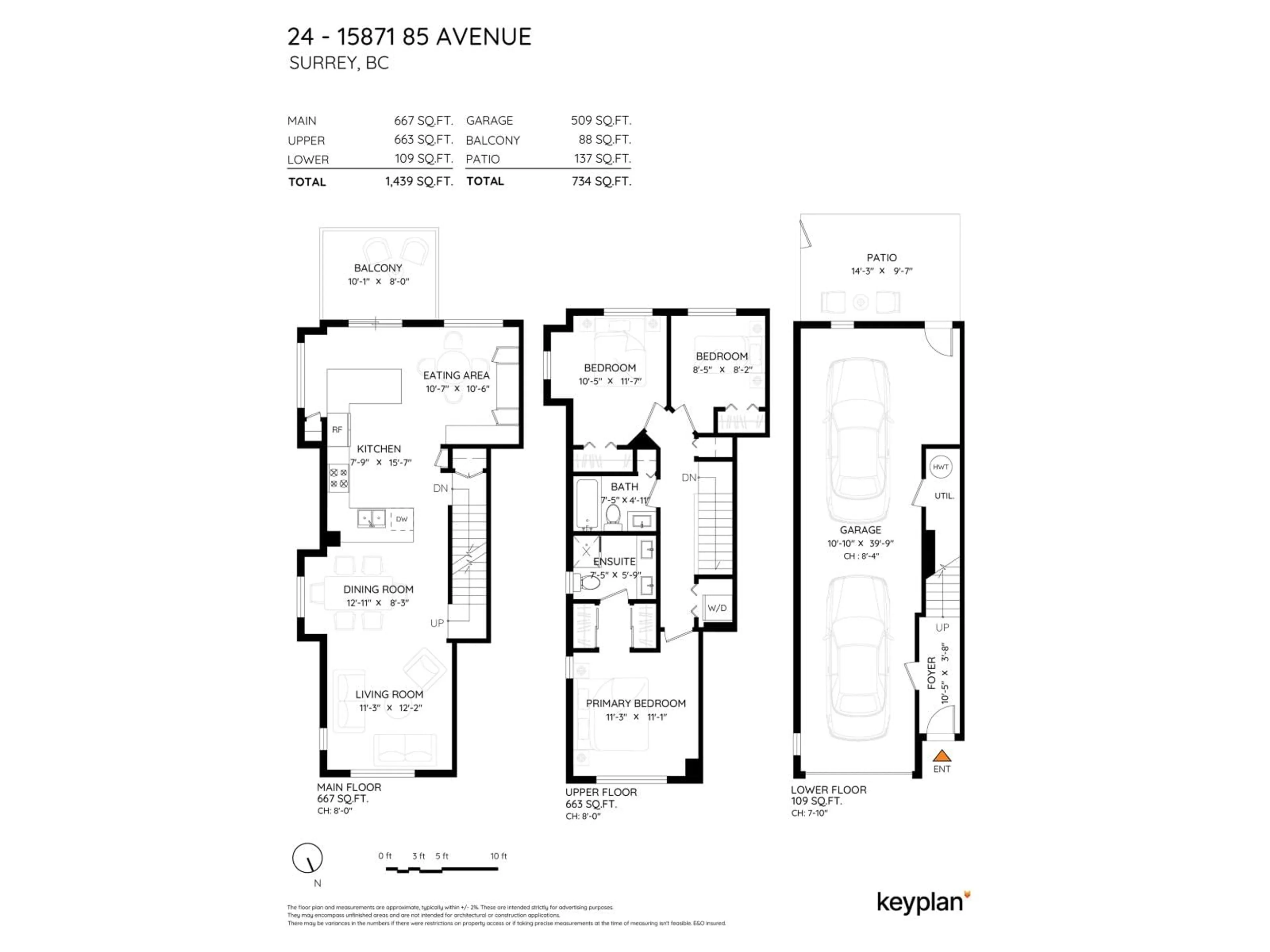Floor plan for 24 - 15871 85 AVENUE, Surrey British Columbia V4N0Y9