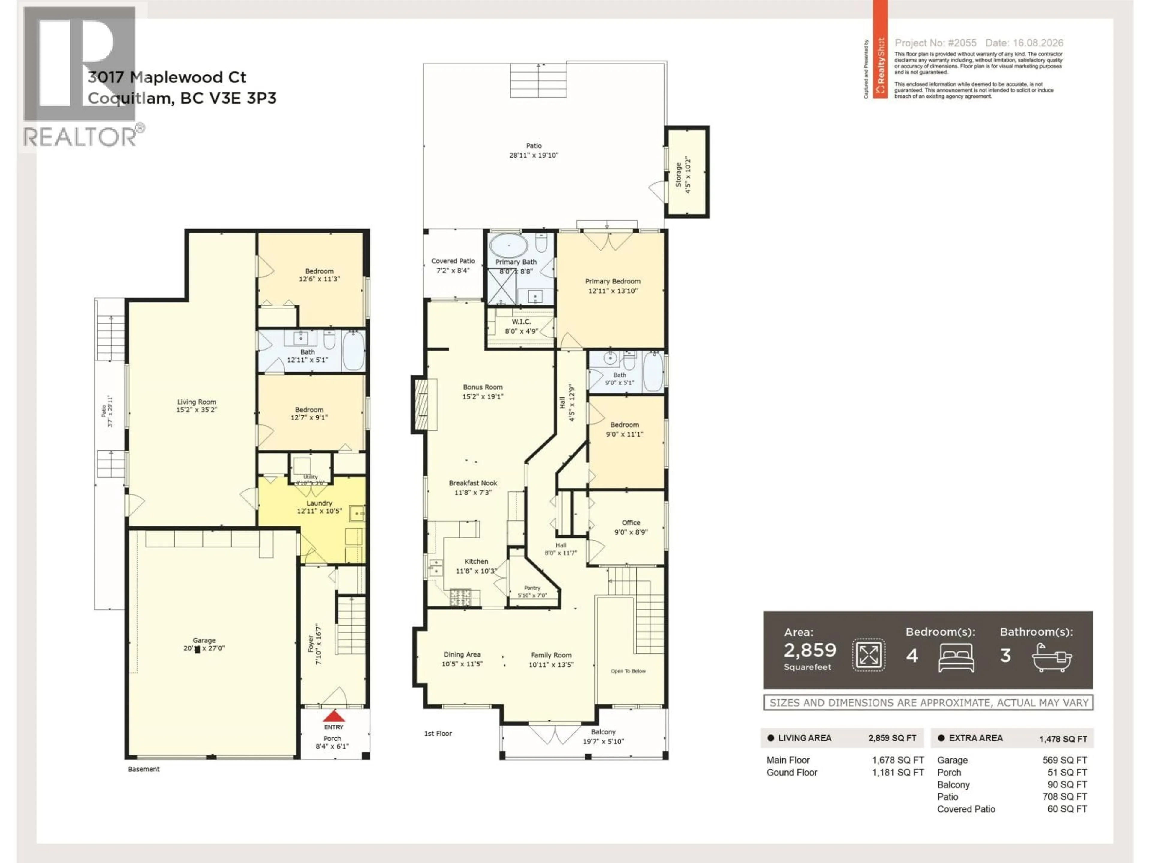 Floor plan for 3017 MAPLEWOOD COURT, Coquitlam British Columbia V3E3P3