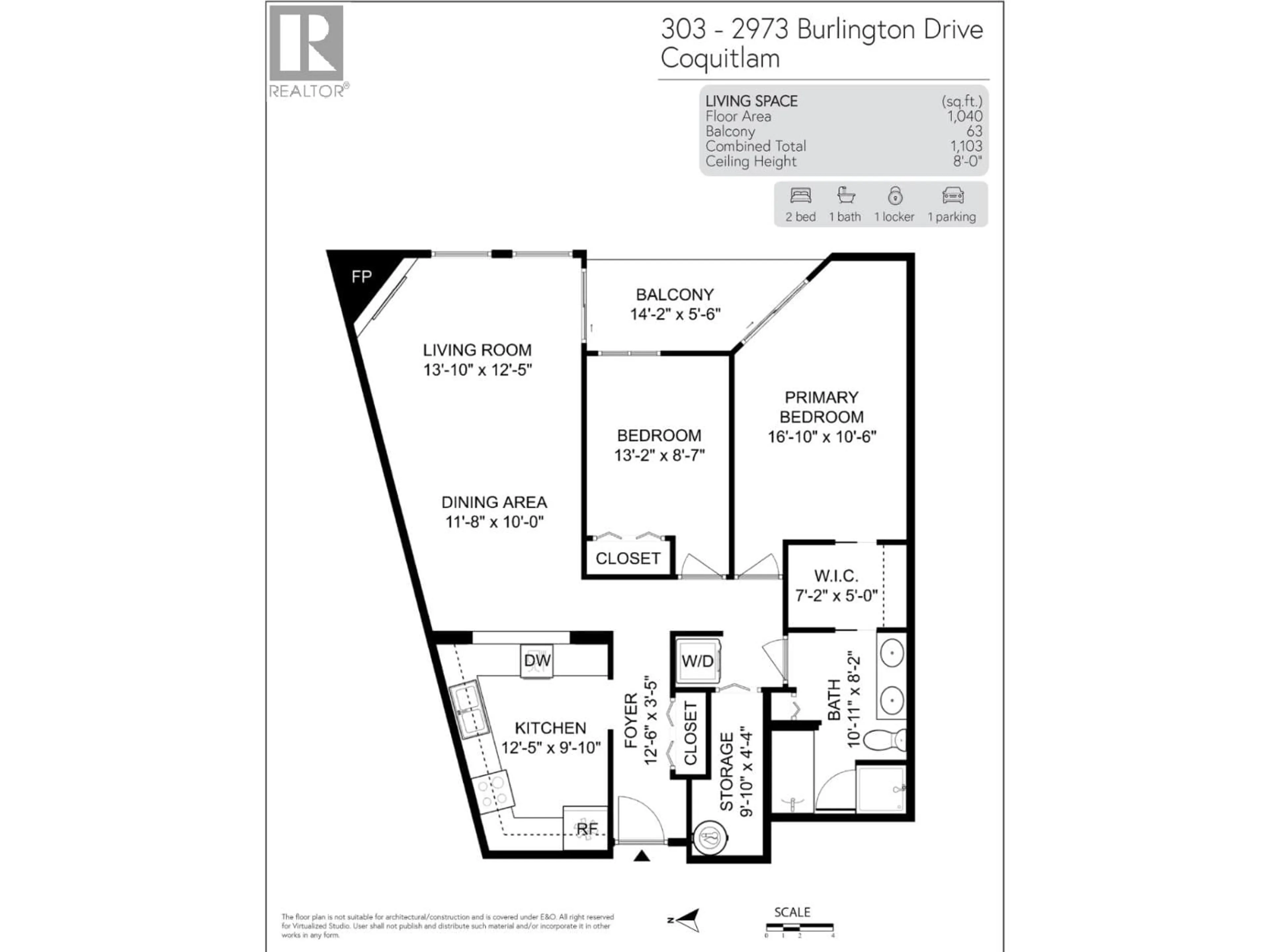 Floor plan for 303 - 2973 BURLINGTON DRIVE, Coquitlam British Columbia V3B6X1
