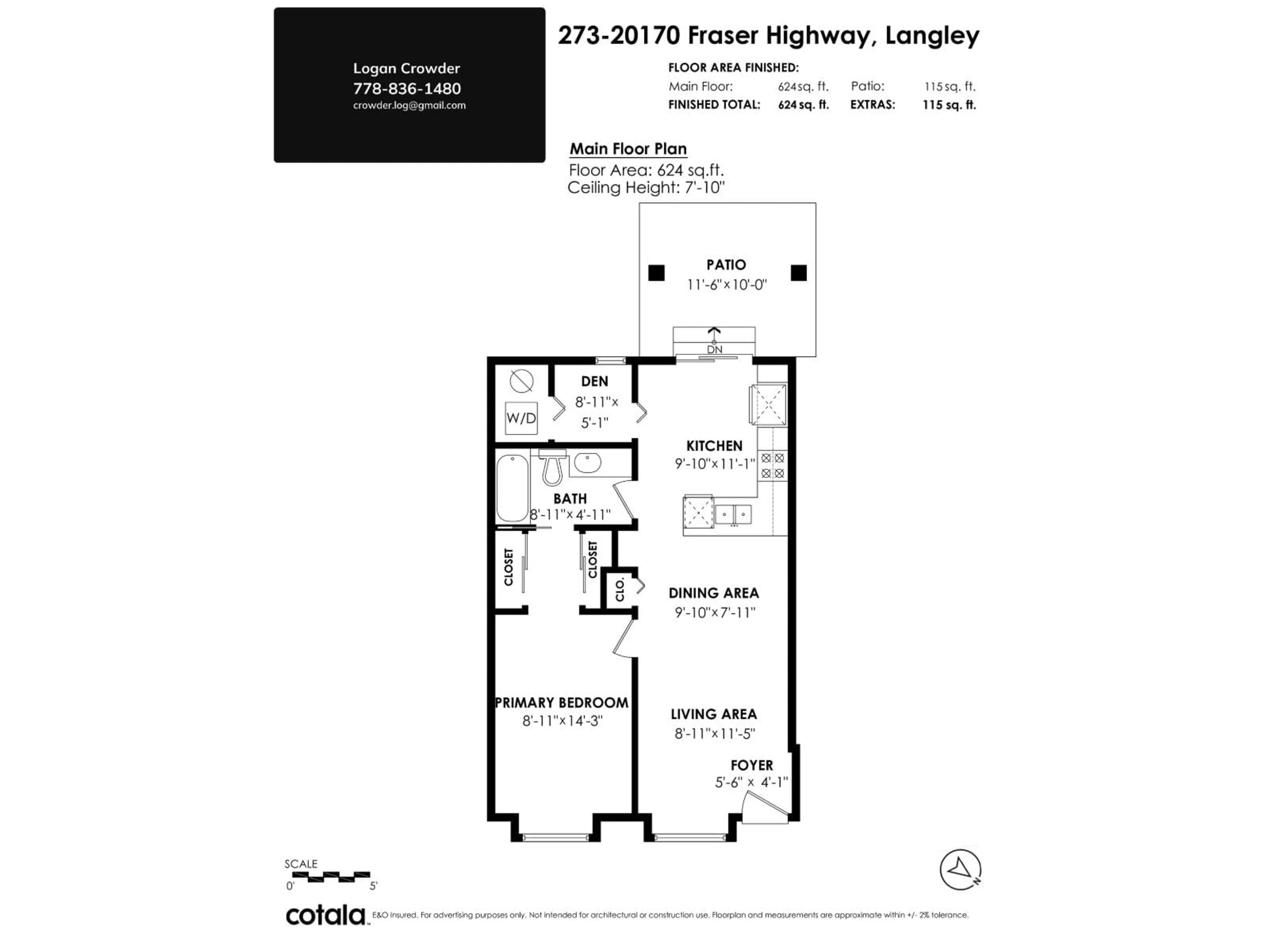 Floor plan for 273 - 20170 FRASER HIGHWAY, Langley British Columbia V3A0B5