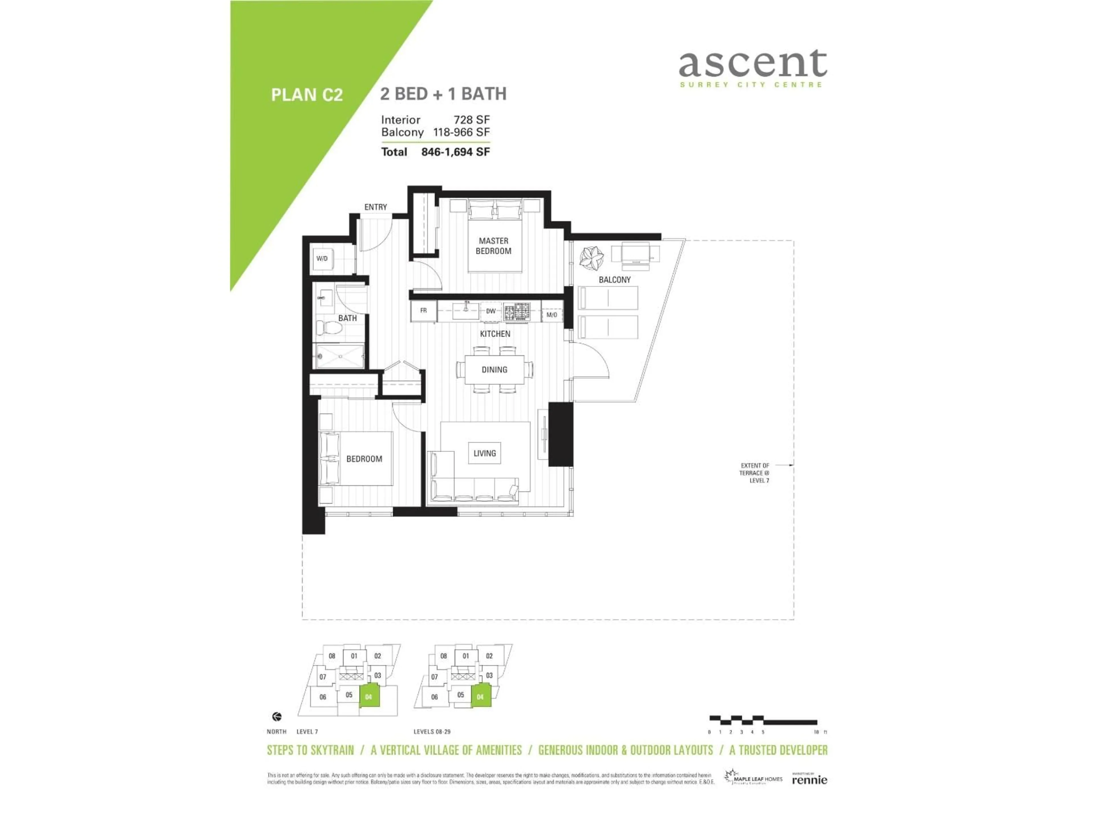 Floor plan for 1204 - 10428 WHALLEY BOULEVARD, Surrey British Columbia V3T0W2