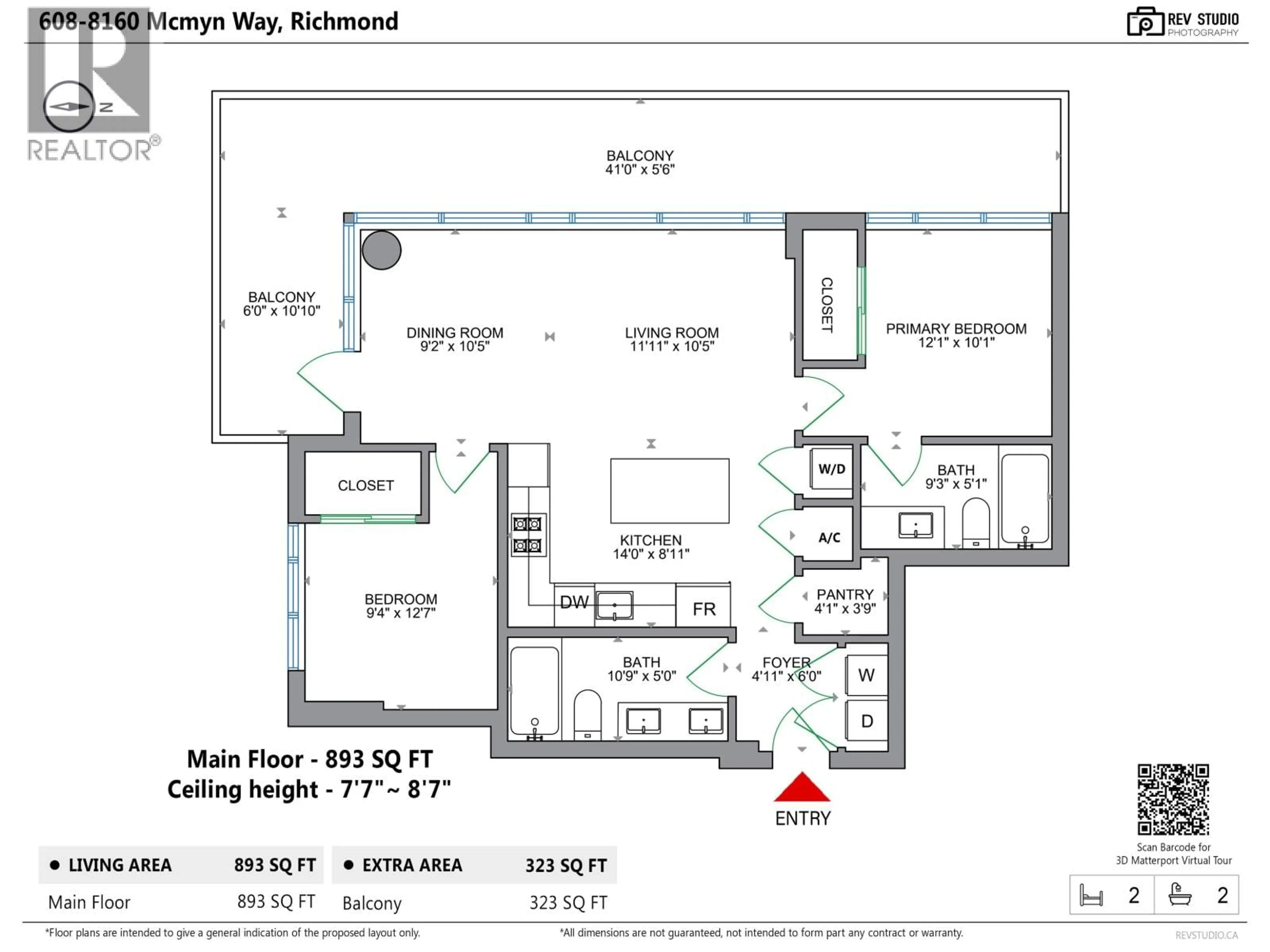 Floor plan for 608 - 8160 MCMYN WAY, Richmond British Columbia V6X0V2