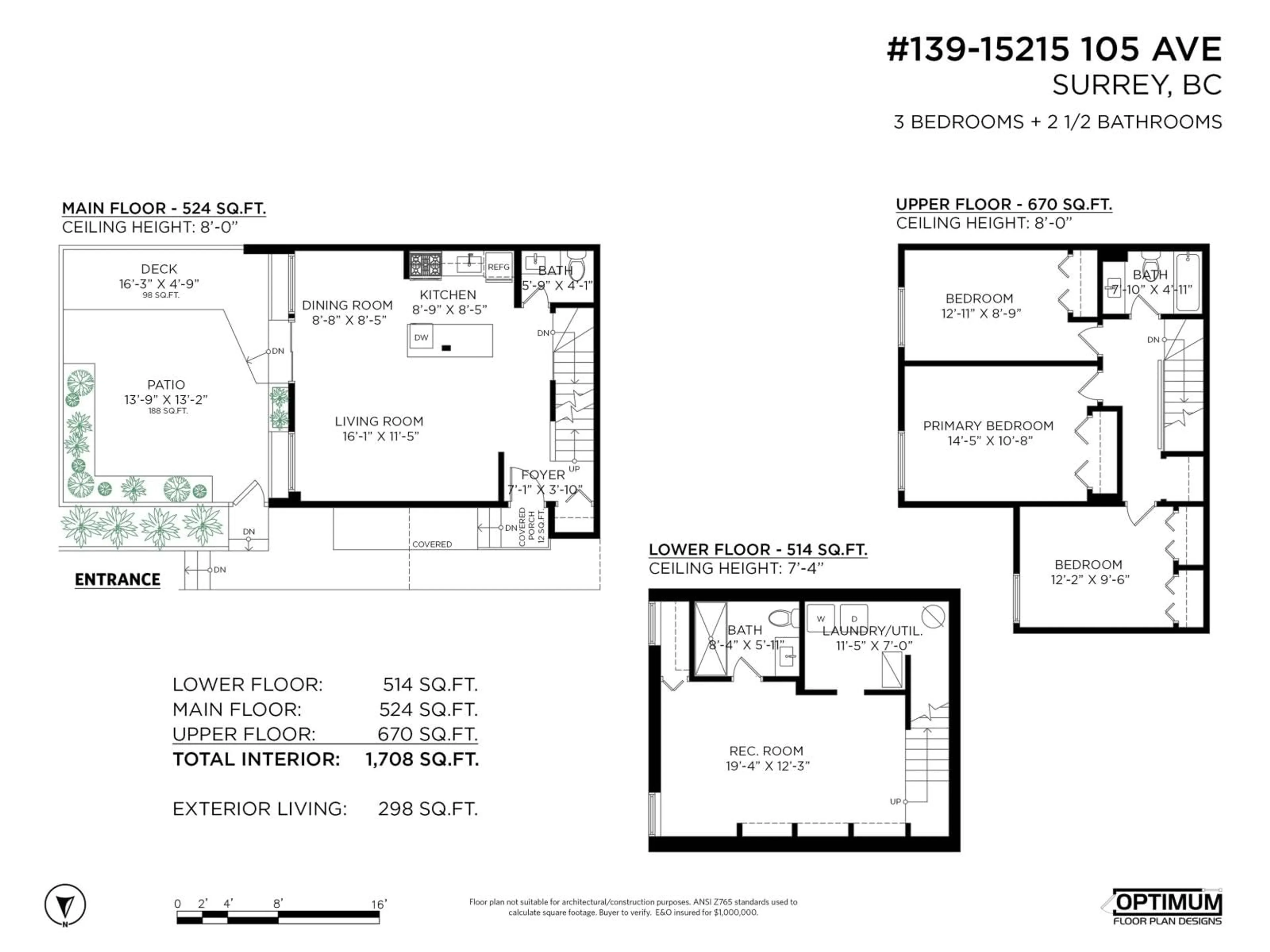 Floor plan for 139 - 15215 105 AVENUE, Surrey British Columbia V3R1R9