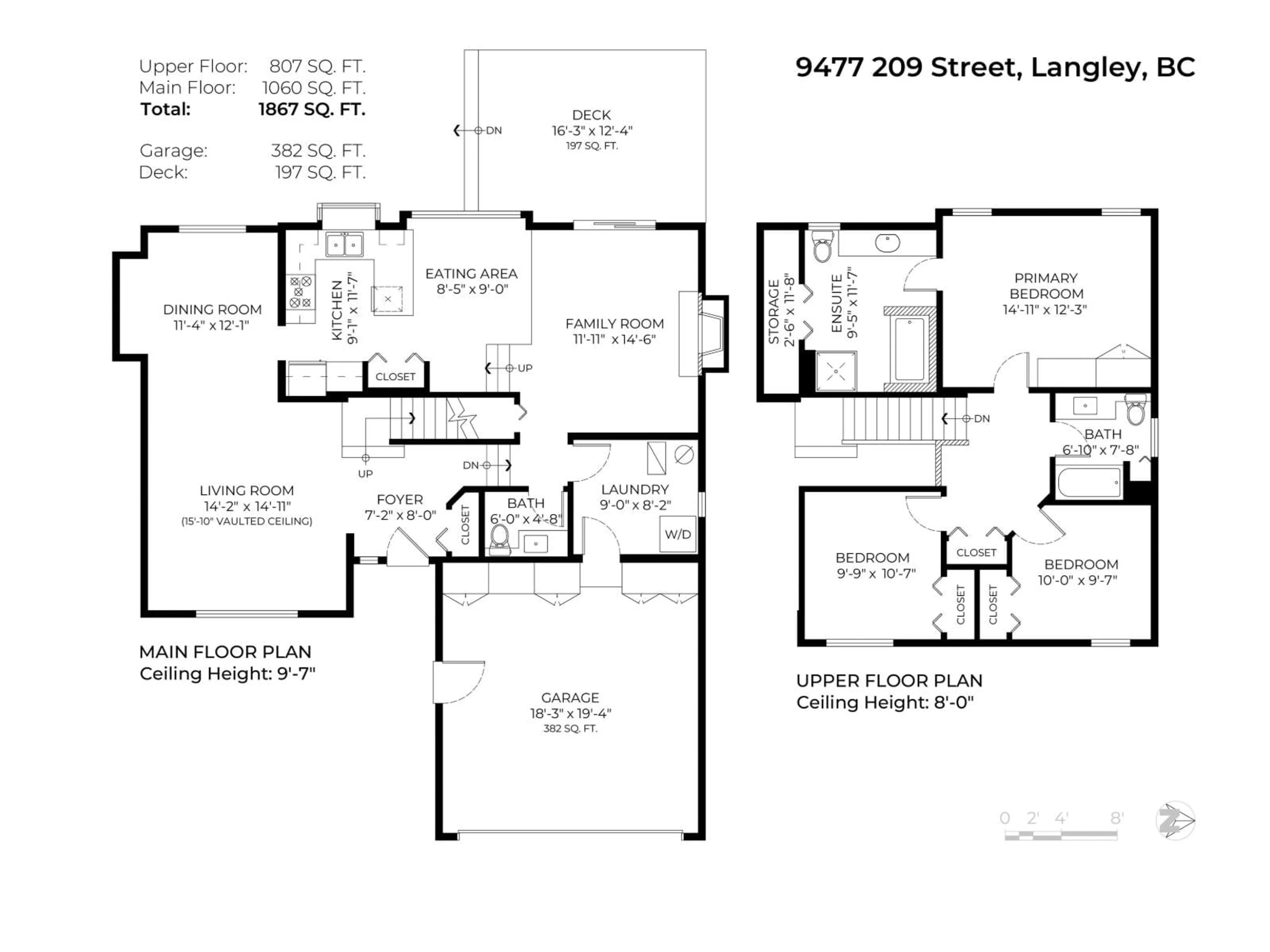 Floor plan for 9477 209 STREET, Langley British Columbia V1M2H1