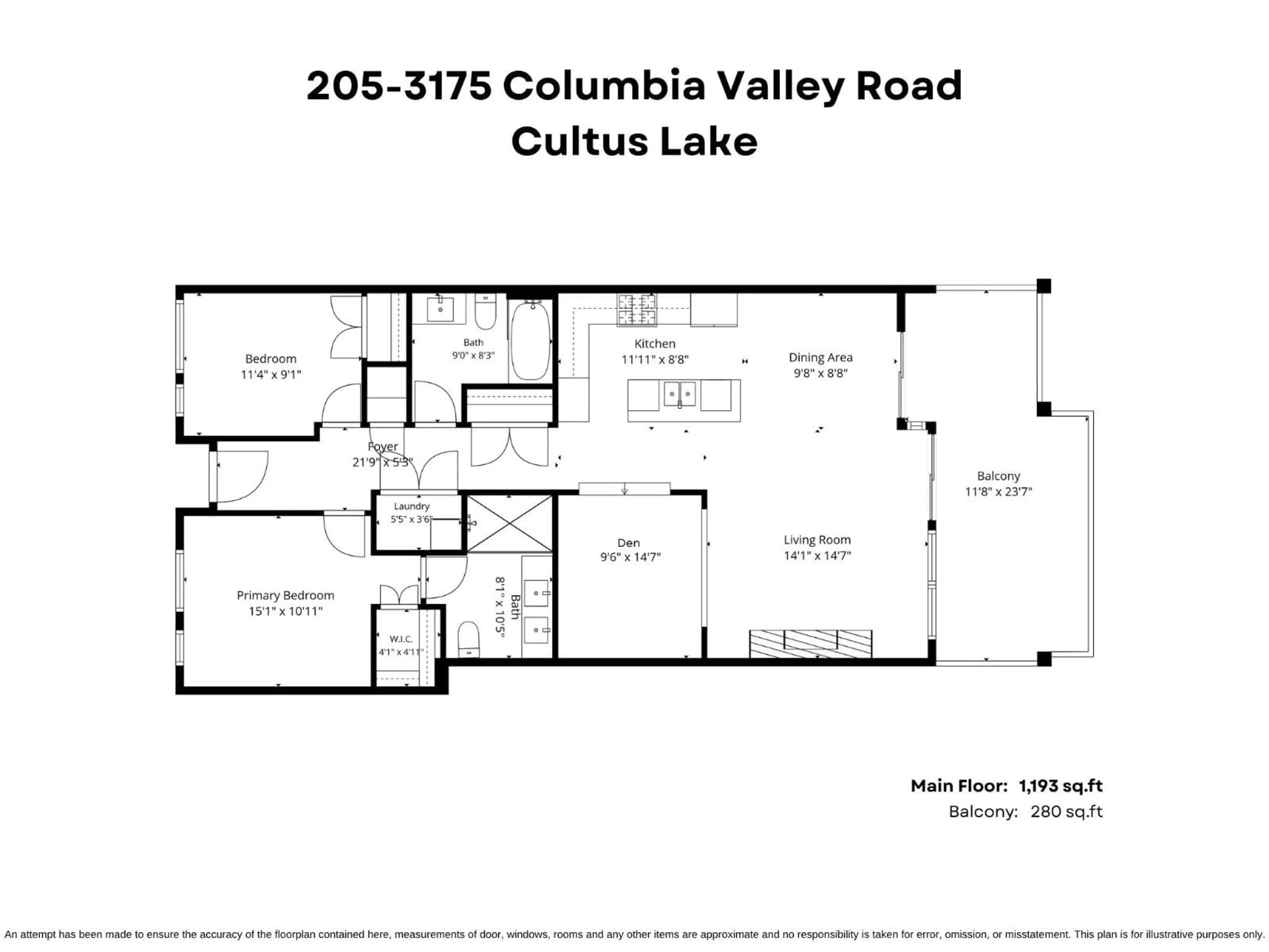 Floor plan for 205 - 3175 COLUMBIA VALLEY ROAD, Cultus Lake British Columbia V2R6C2