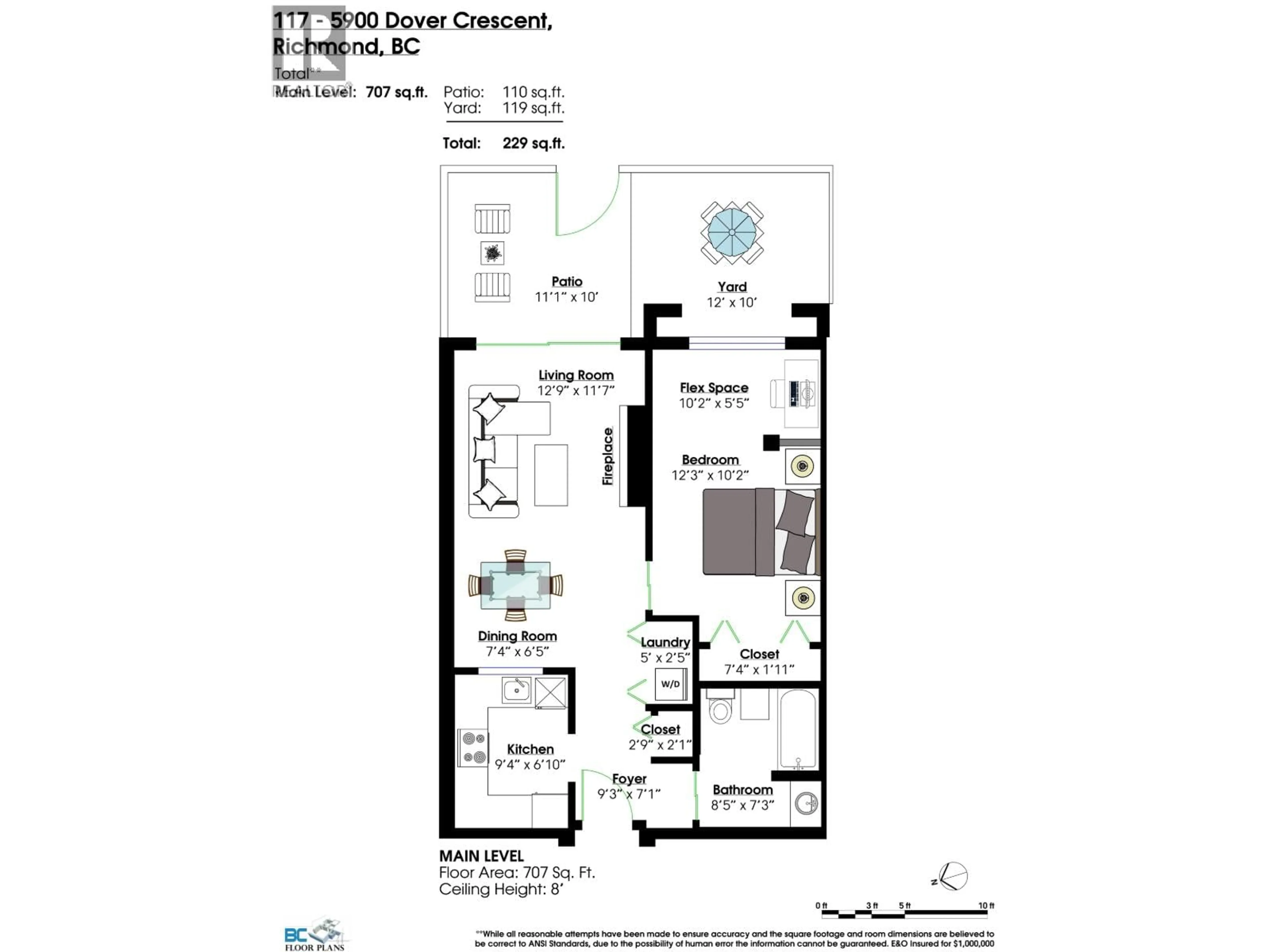 Floor plan for 117 - 5900 DOVER CRESCENT, Richmond British Columbia V7C5R4