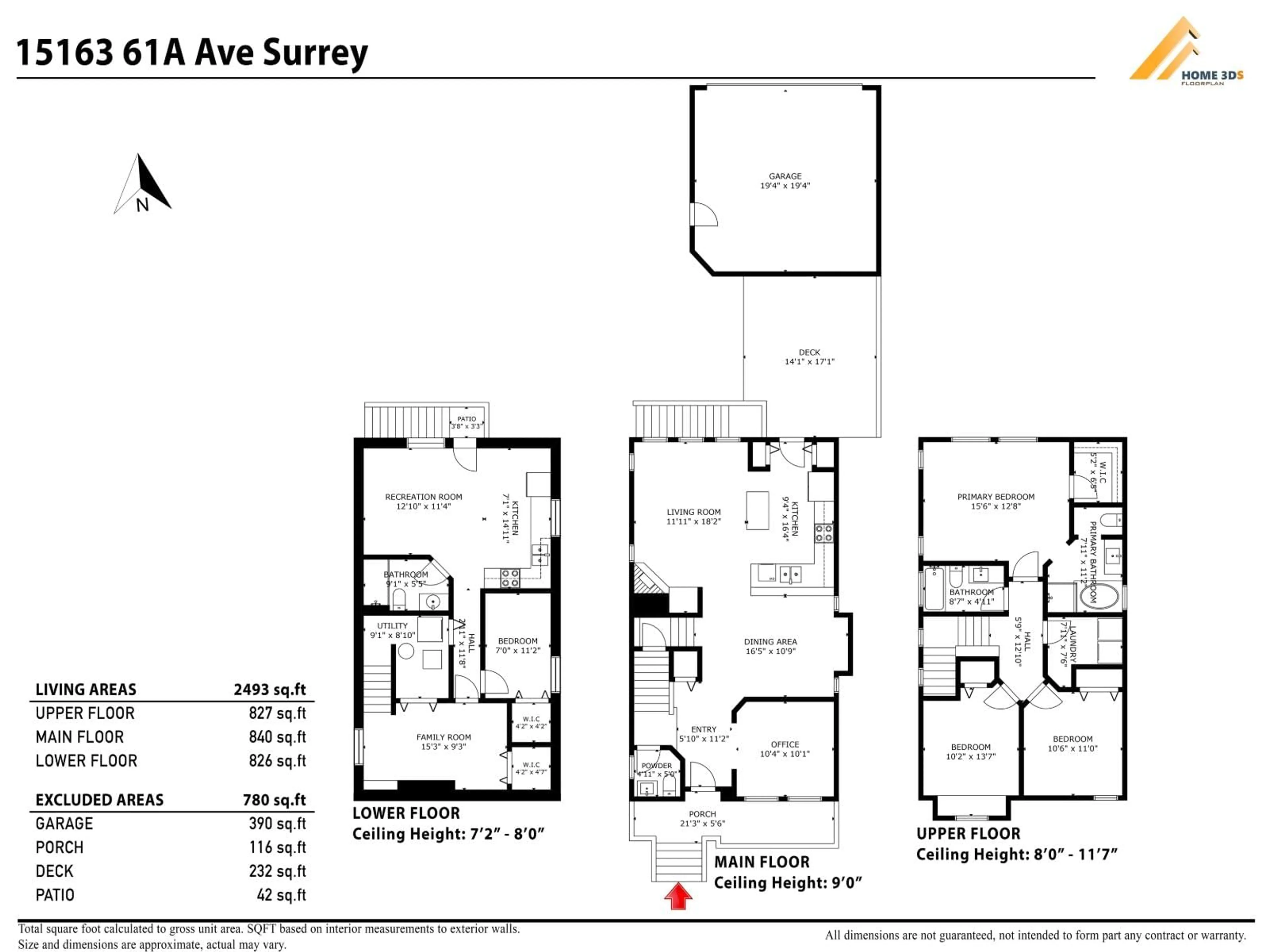 Floor plan for 15163 61A AVENUE, Surrey British Columbia V3S5J7