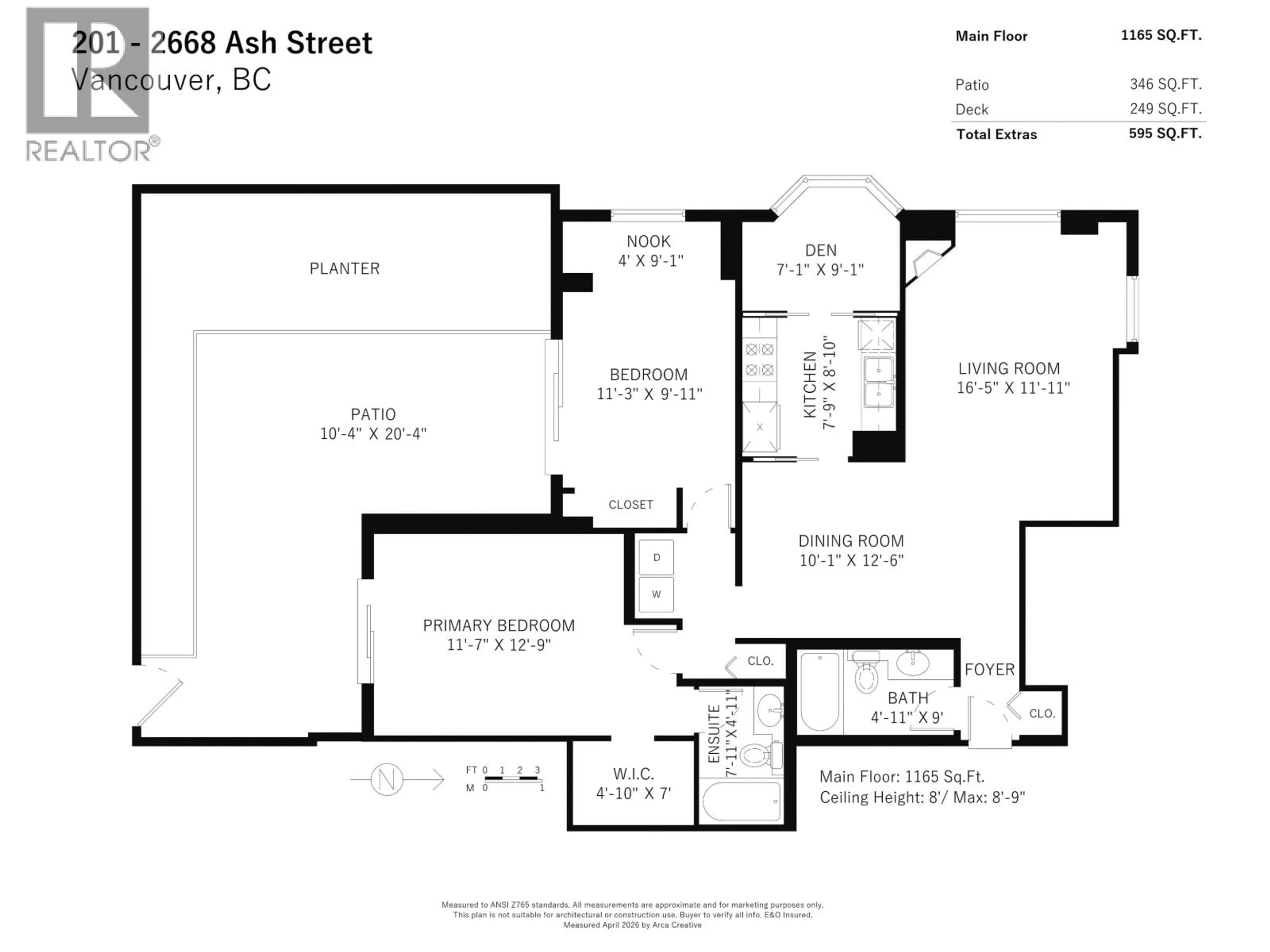Floor plan for 201 - 2668 ASH STREET, Vancouver British Columbia V5Z4K4