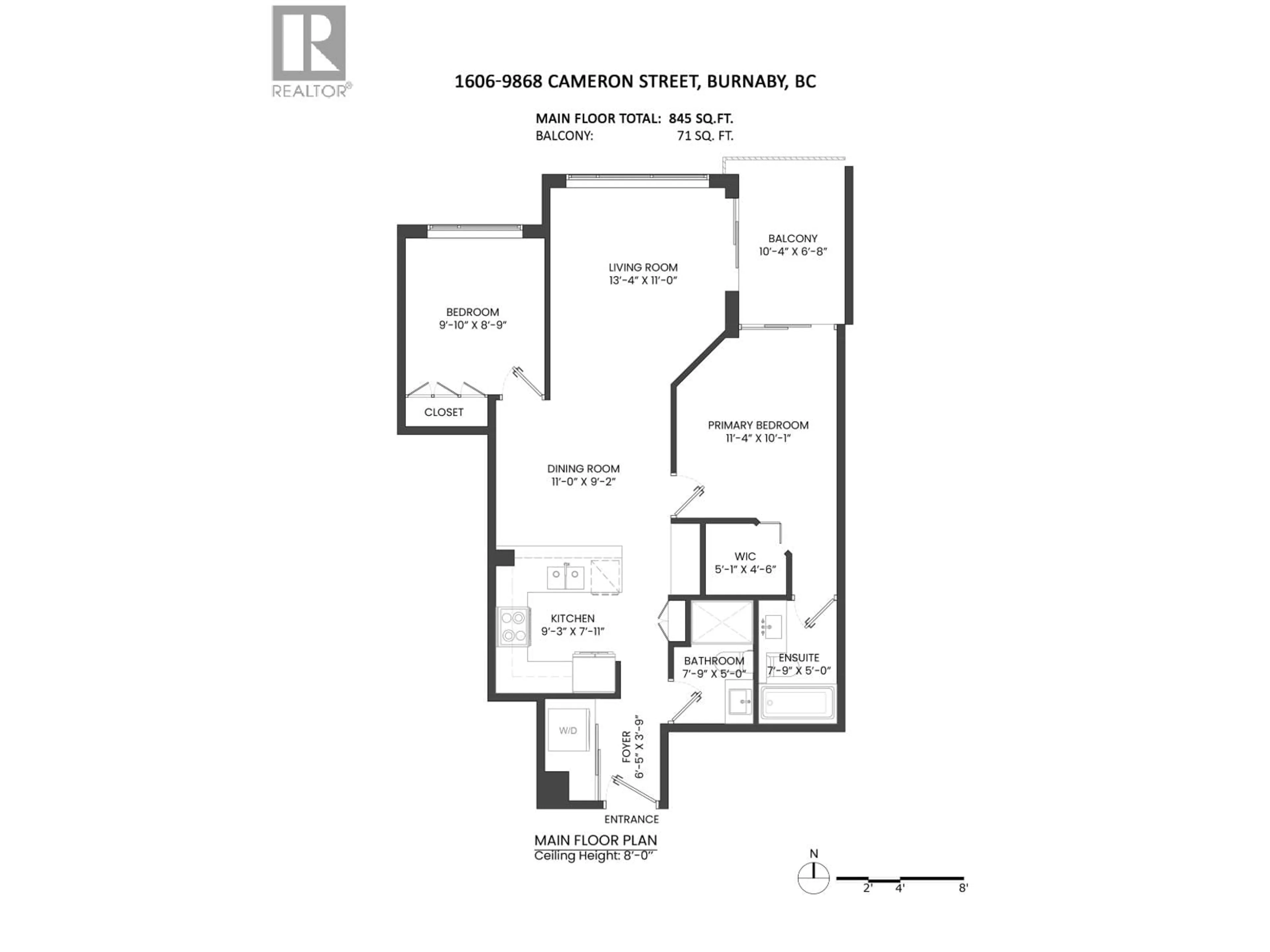 Floor plan for 1606 - 9868 CAMERON STREET, Burnaby British Columbia V3J0A5