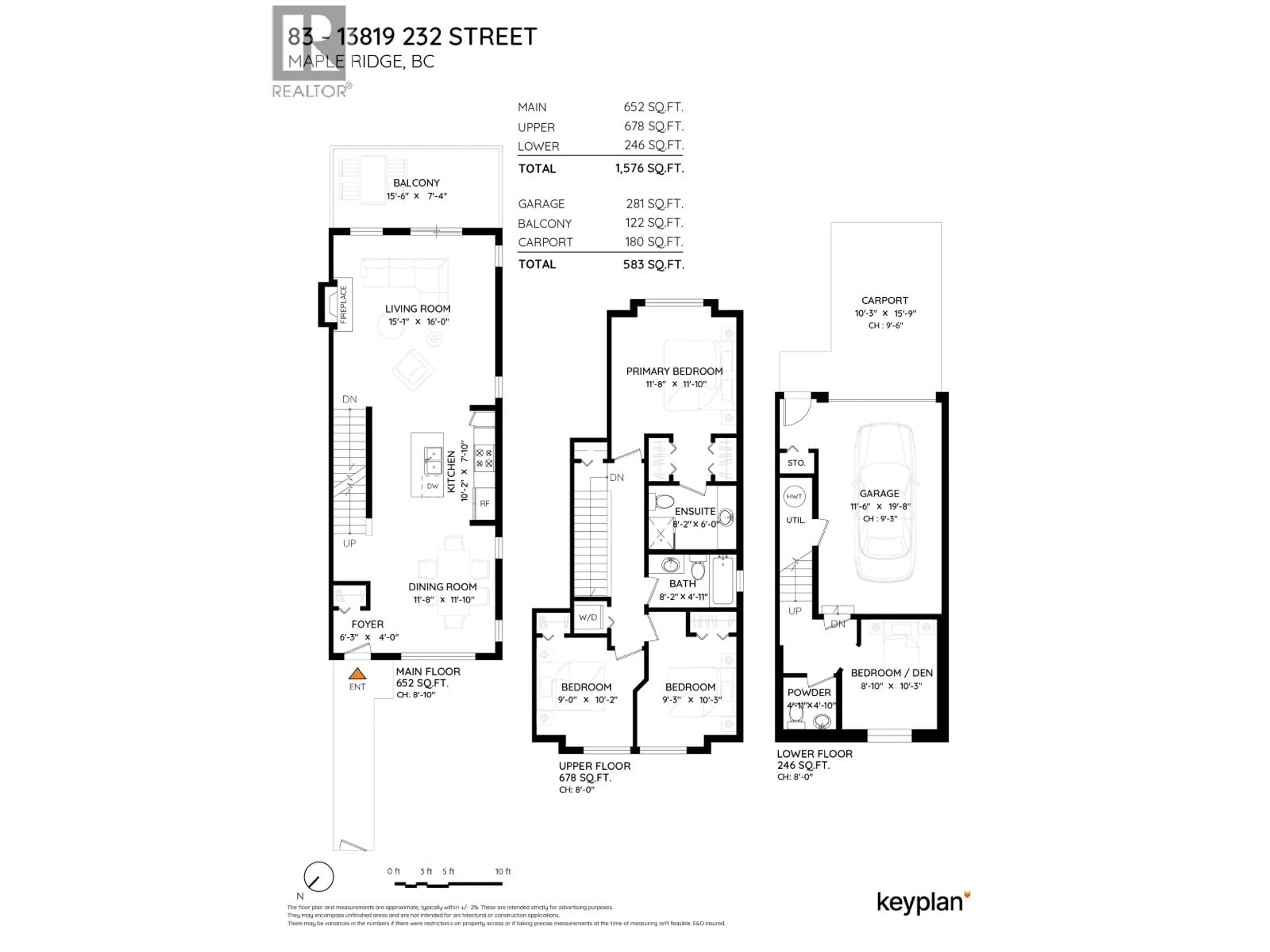 Floor plan for 83 - 13819 232 STREET, Maple Ridge British Columbia V4R0C7
