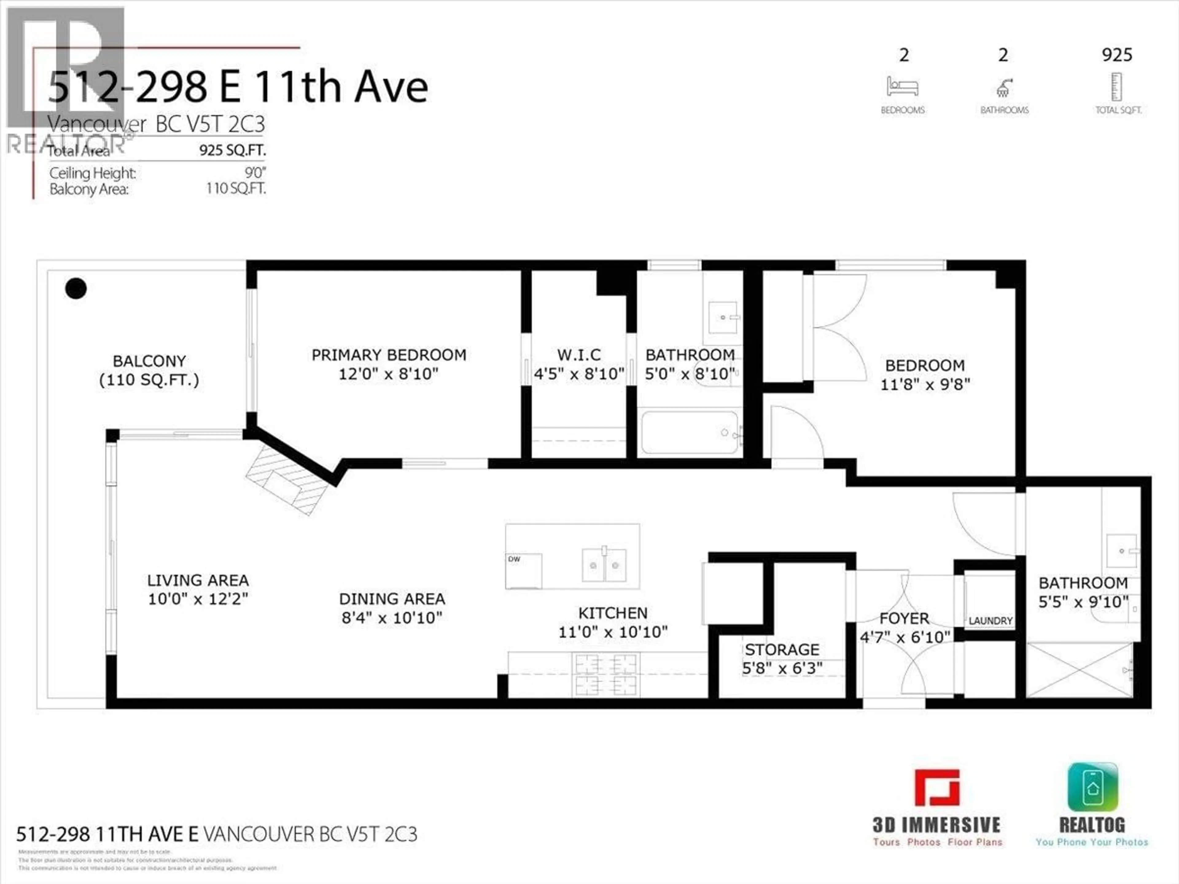 Floor plan for 512 - 298 E 11TH AVENUE, Vancouver British Columbia V5T0A2