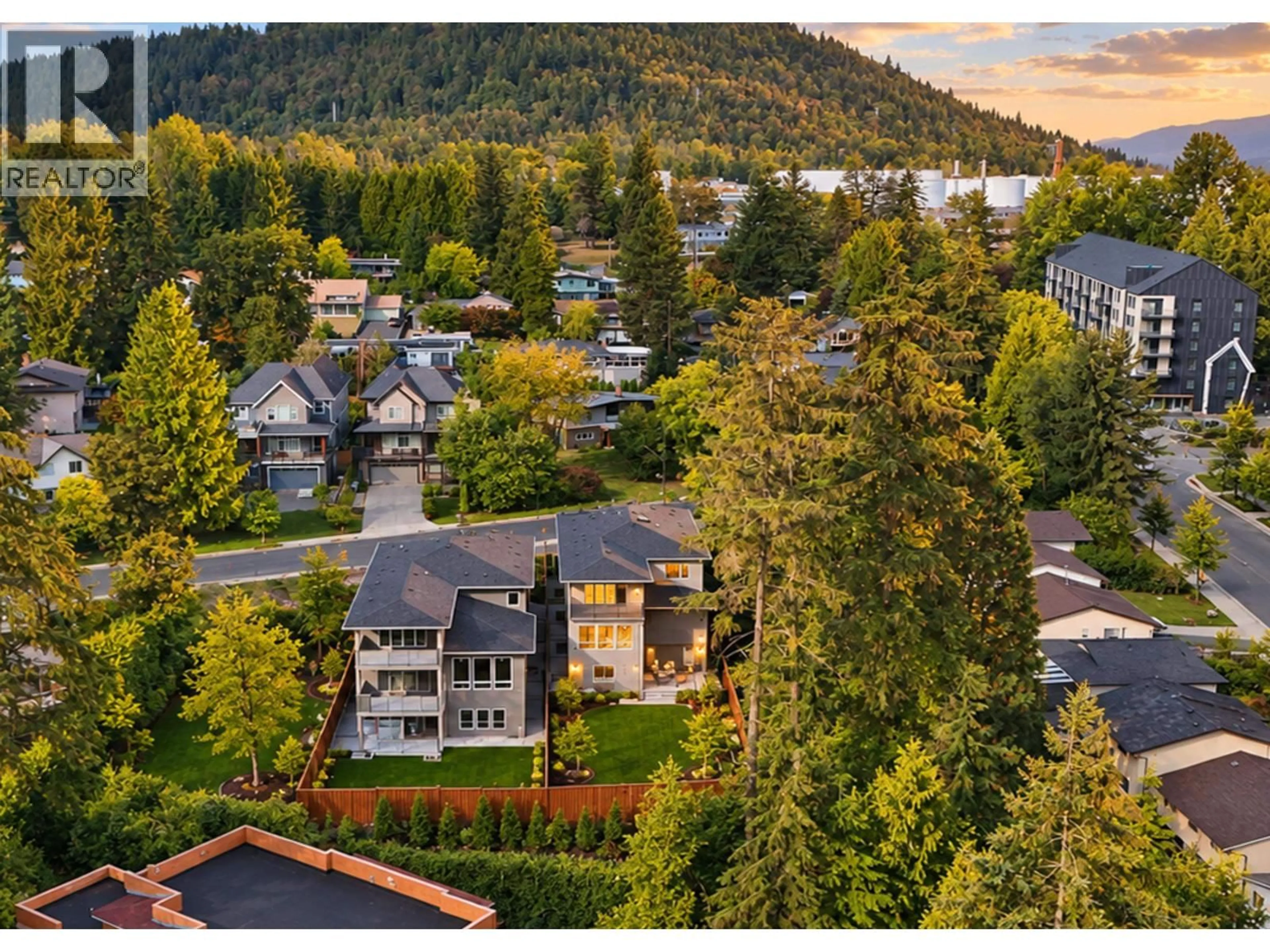 A pic from outside/outdoor area/front of a property/back of a property/a pic from drone, mountain view for 1170 TUXEDO DRIVE, Port Moody British Columbia V3H1L4