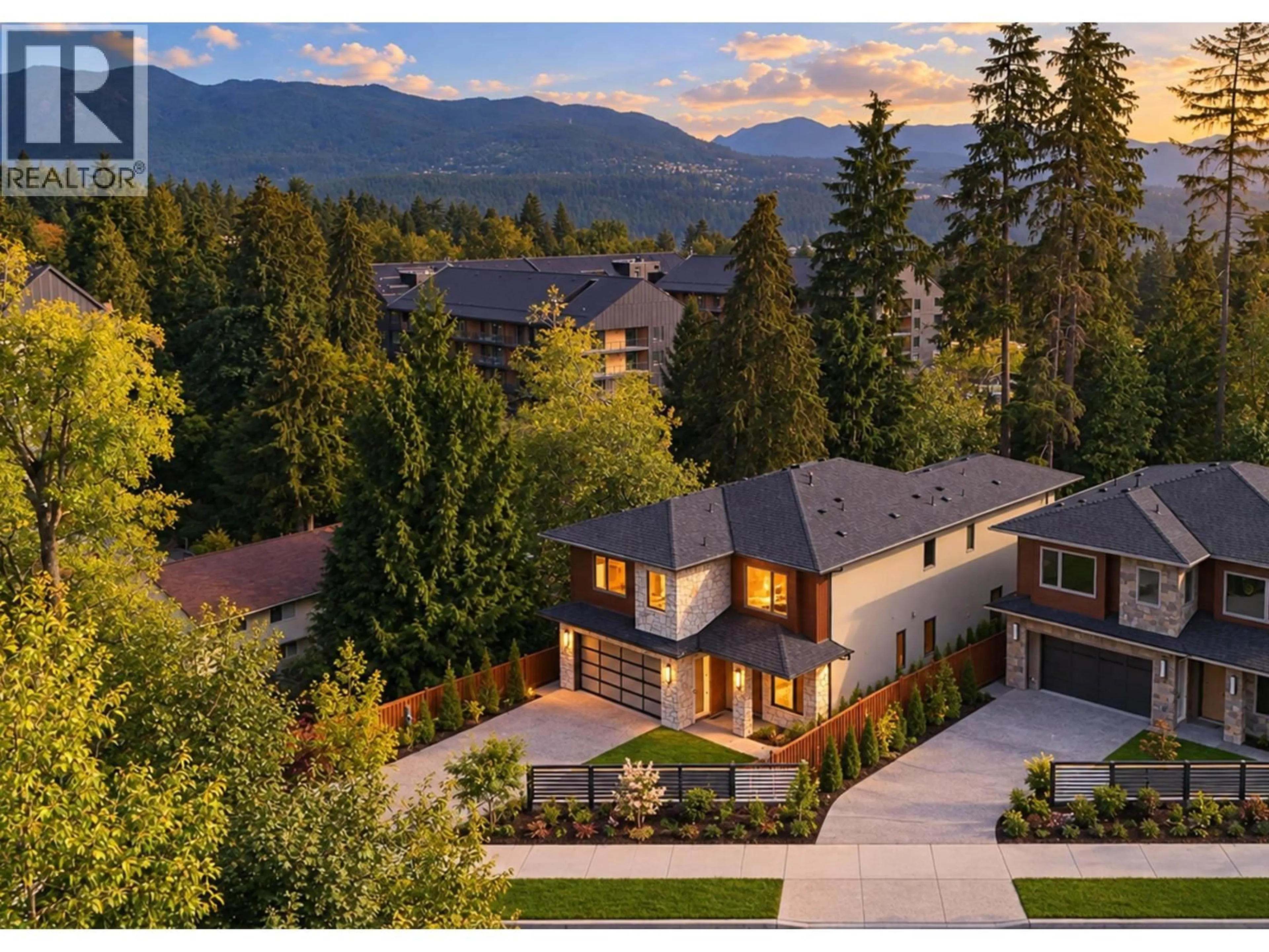A pic from outside/outdoor area/front of a property/back of a property/a pic from drone, mountain view for 1180 TUXEDO DRIVE, Port Moody British Columbia V3H1L4