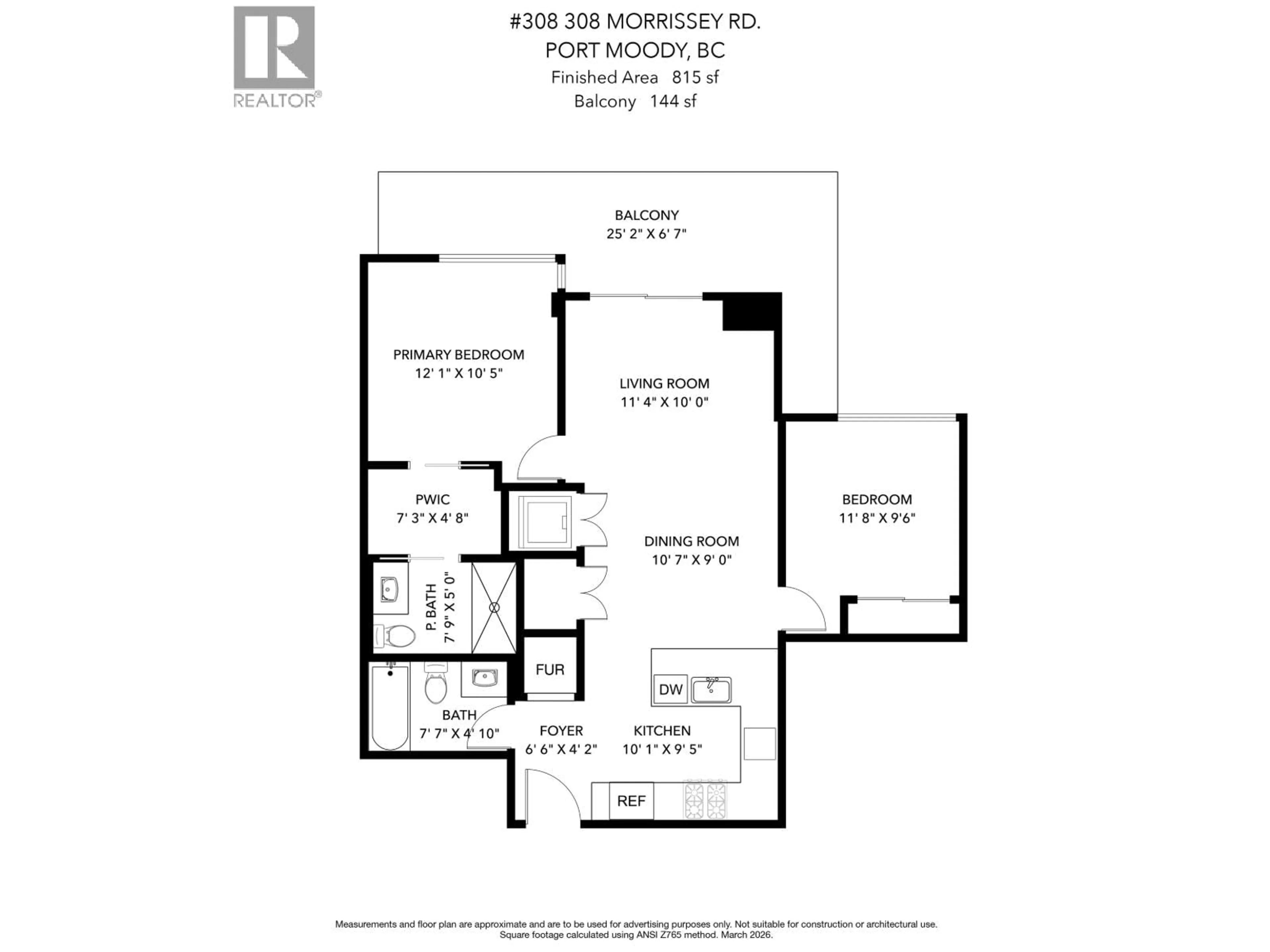 Floor plan for 308 - 308 MORRISSEY ROAD, Port Moody British Columbia V3H0M2
