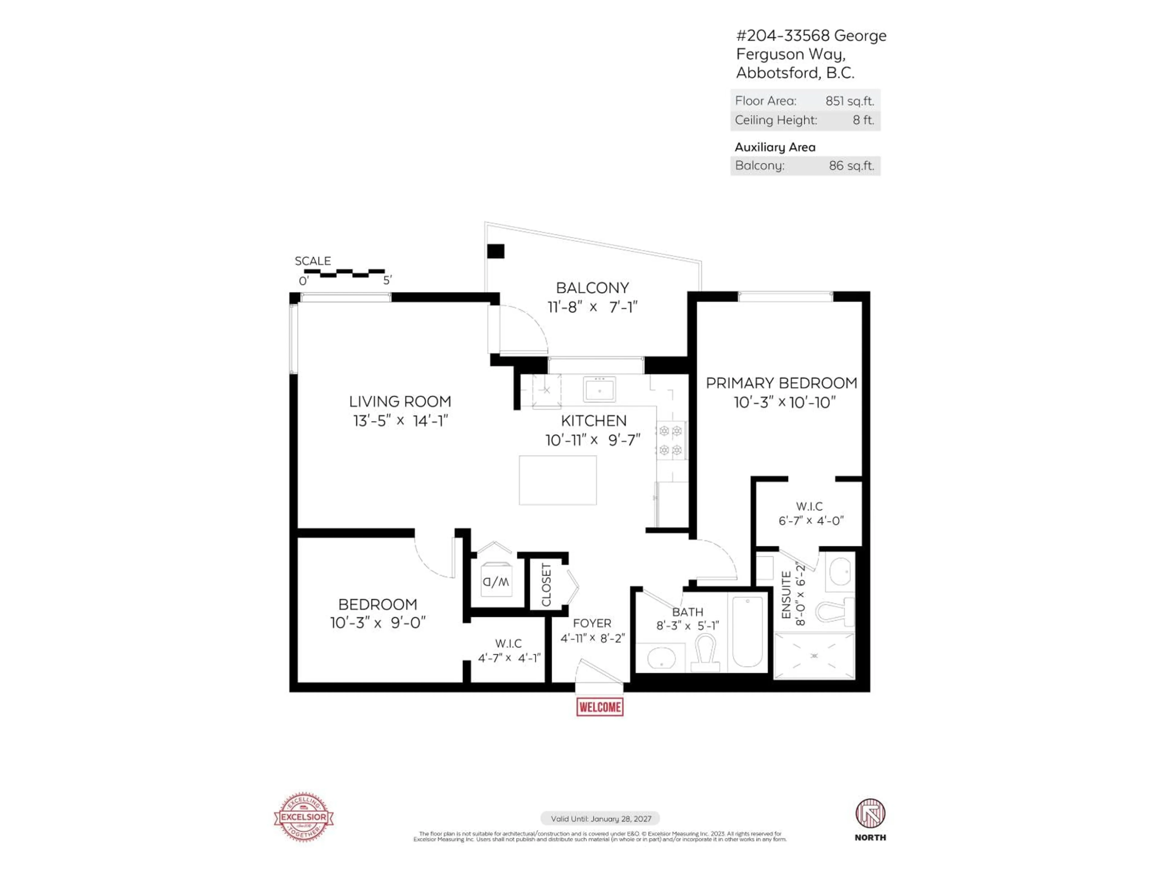 Floor plan for 204 - 33568 GEORGE FERGUSON WAY, Abbotsford British Columbia V2S0M3