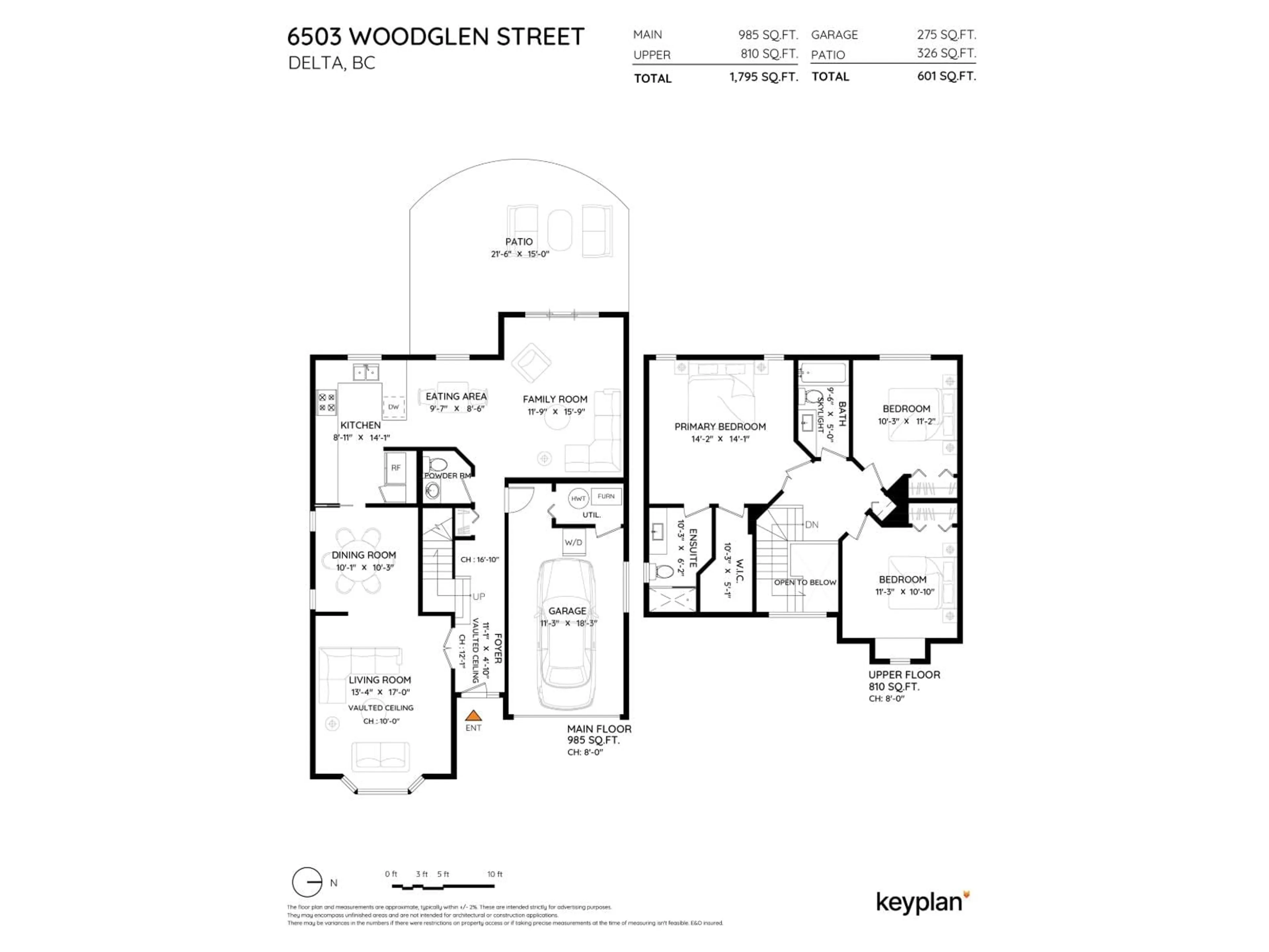 Floor plan for 6503 WOODGLEN STREET, Delta British Columbia V4E3G8