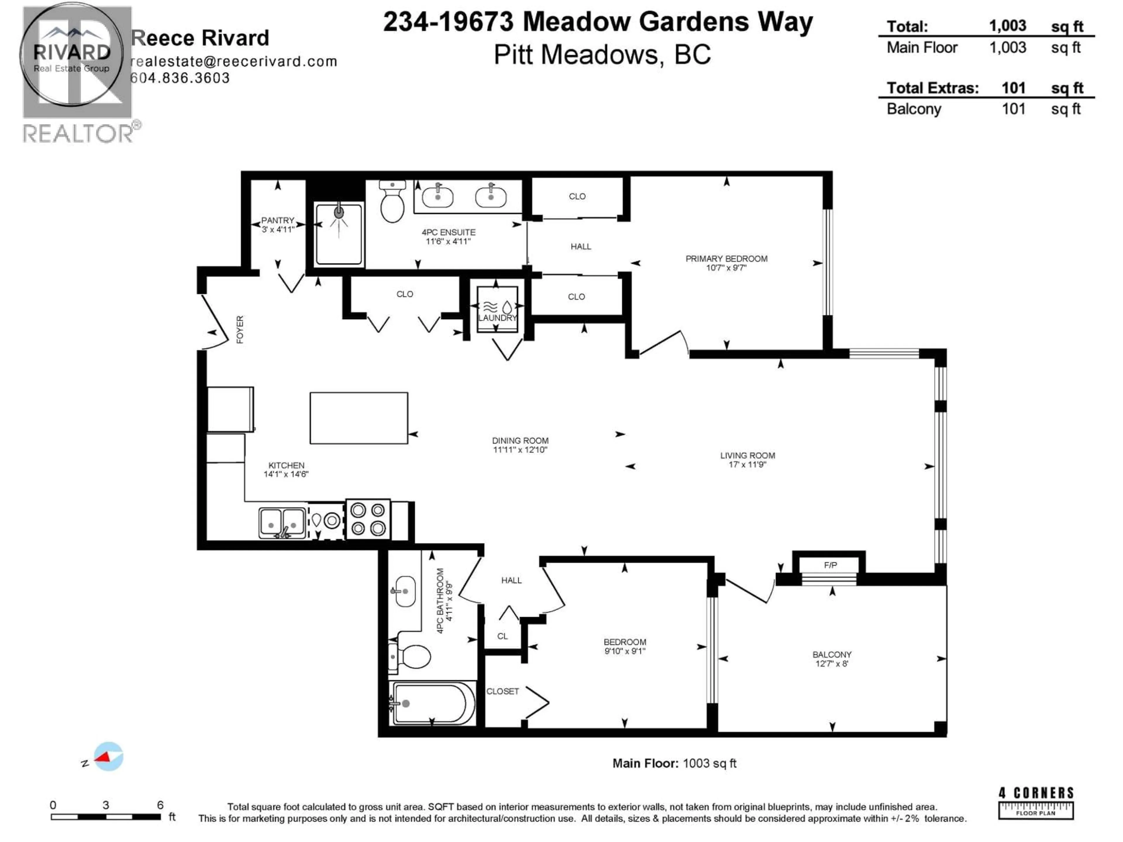 Floor plan for 234 - 19673 MEADOW GARDENS WAY, Pitt Meadows British Columbia V3Y0A1