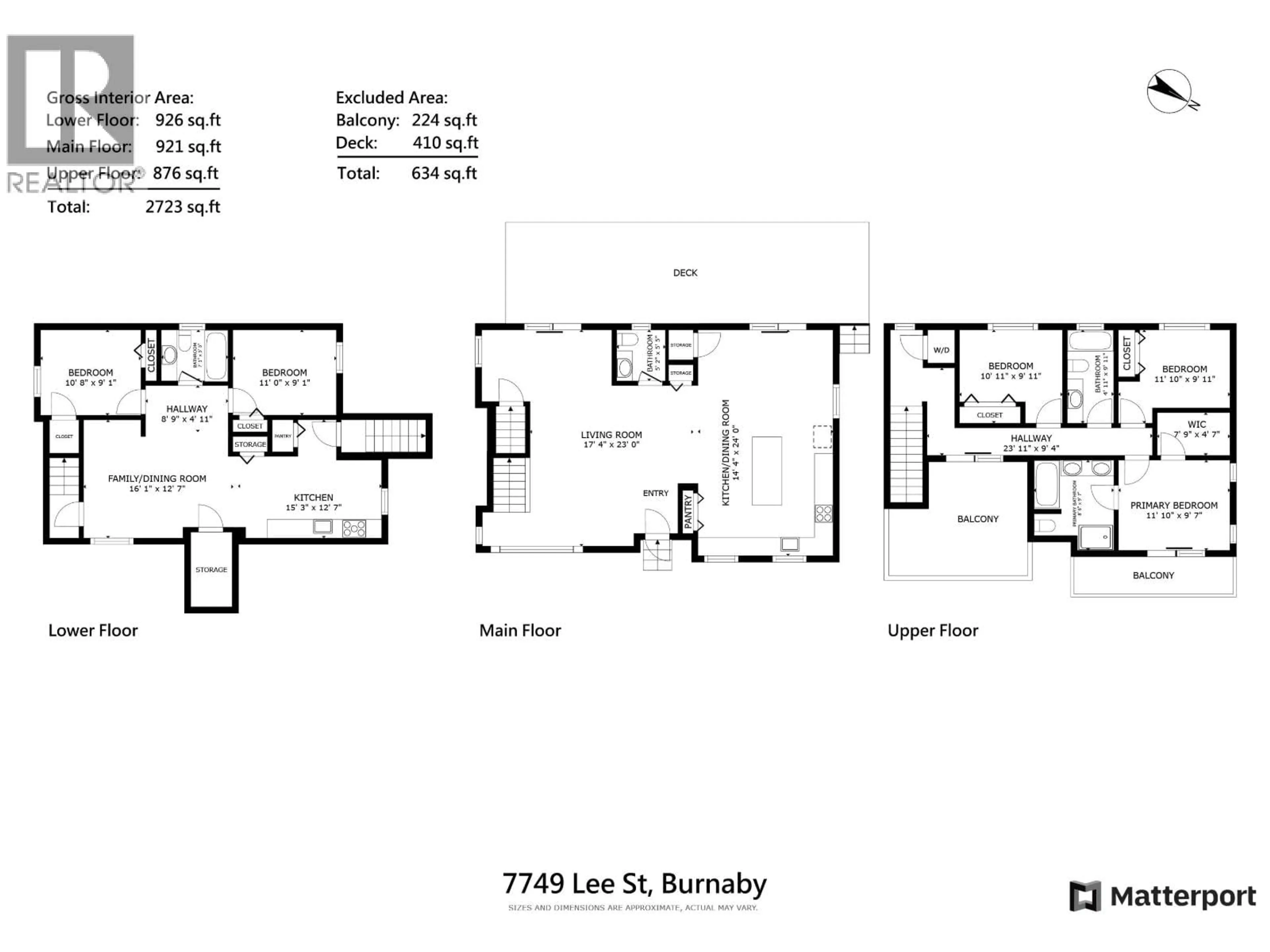 Floor plan for 7749 LEE STREET, Burnaby British Columbia V3N4B9
