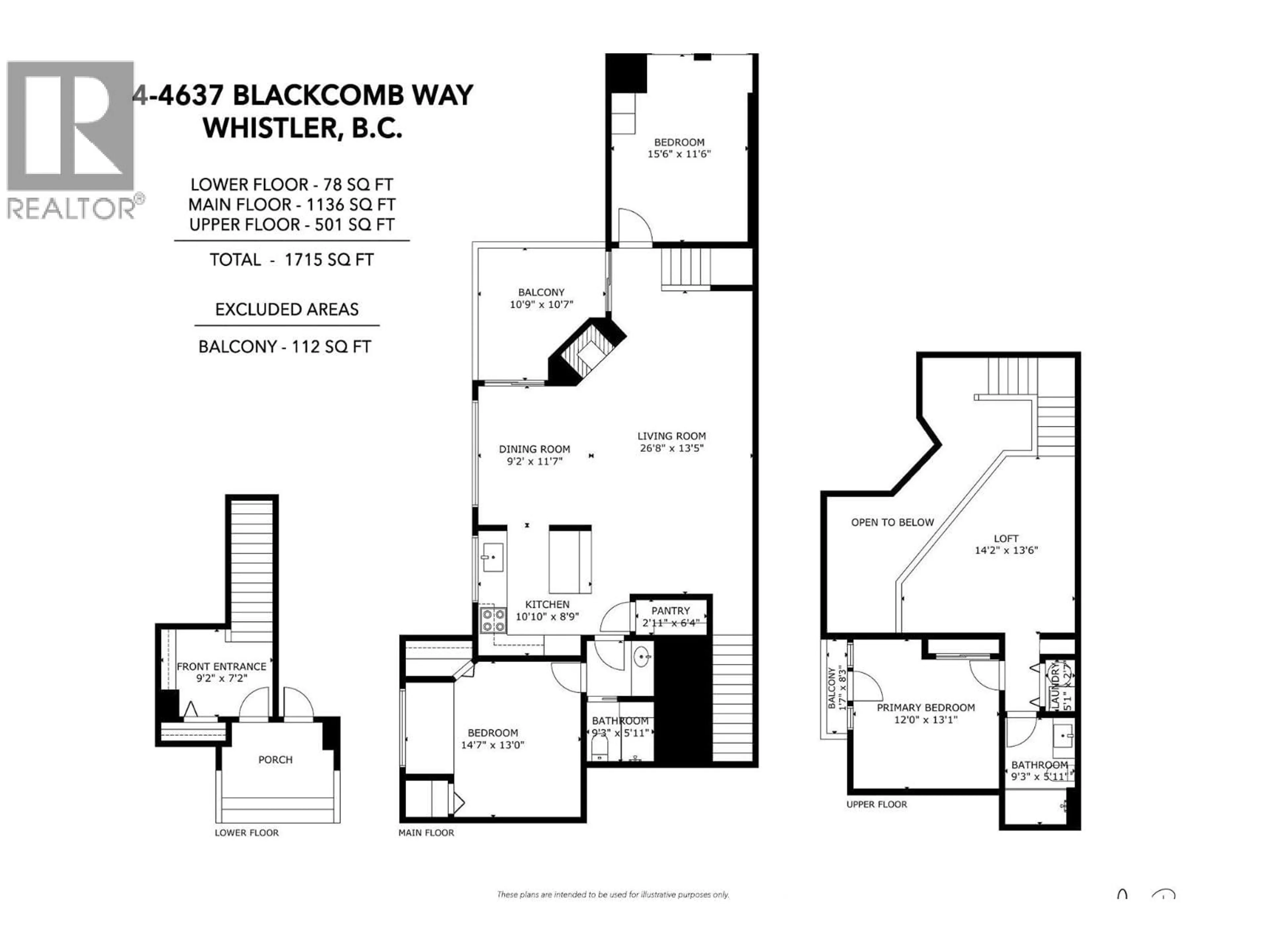 Floor plan for 4 - 4637 BLACKCOMB WAY, Whistler British Columbia V8E0Y6