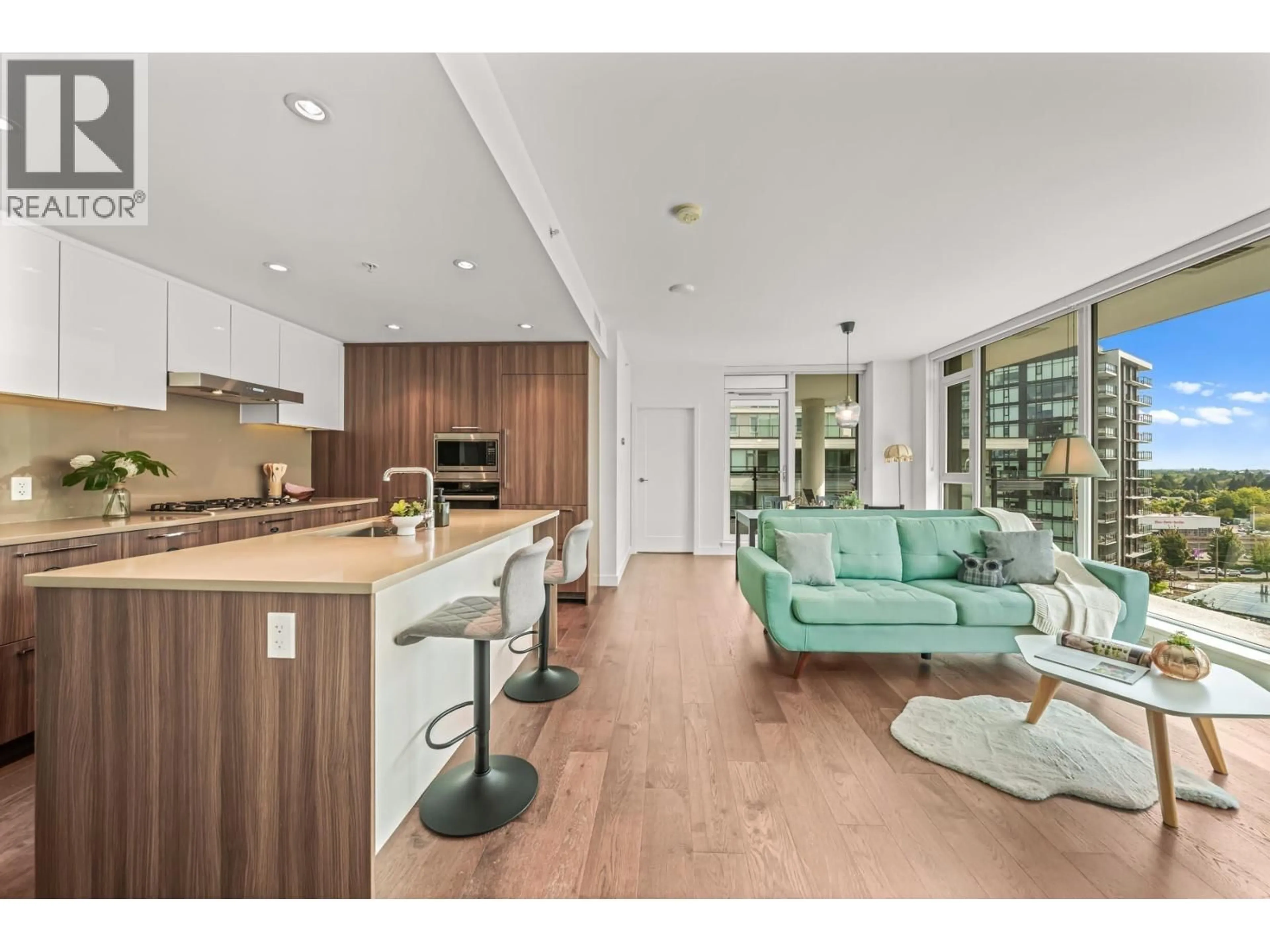 Open concept kitchen, wood/laminate floor for 1101 - 3200 CORVETTE WAY, Richmond British Columbia V6X0T8
