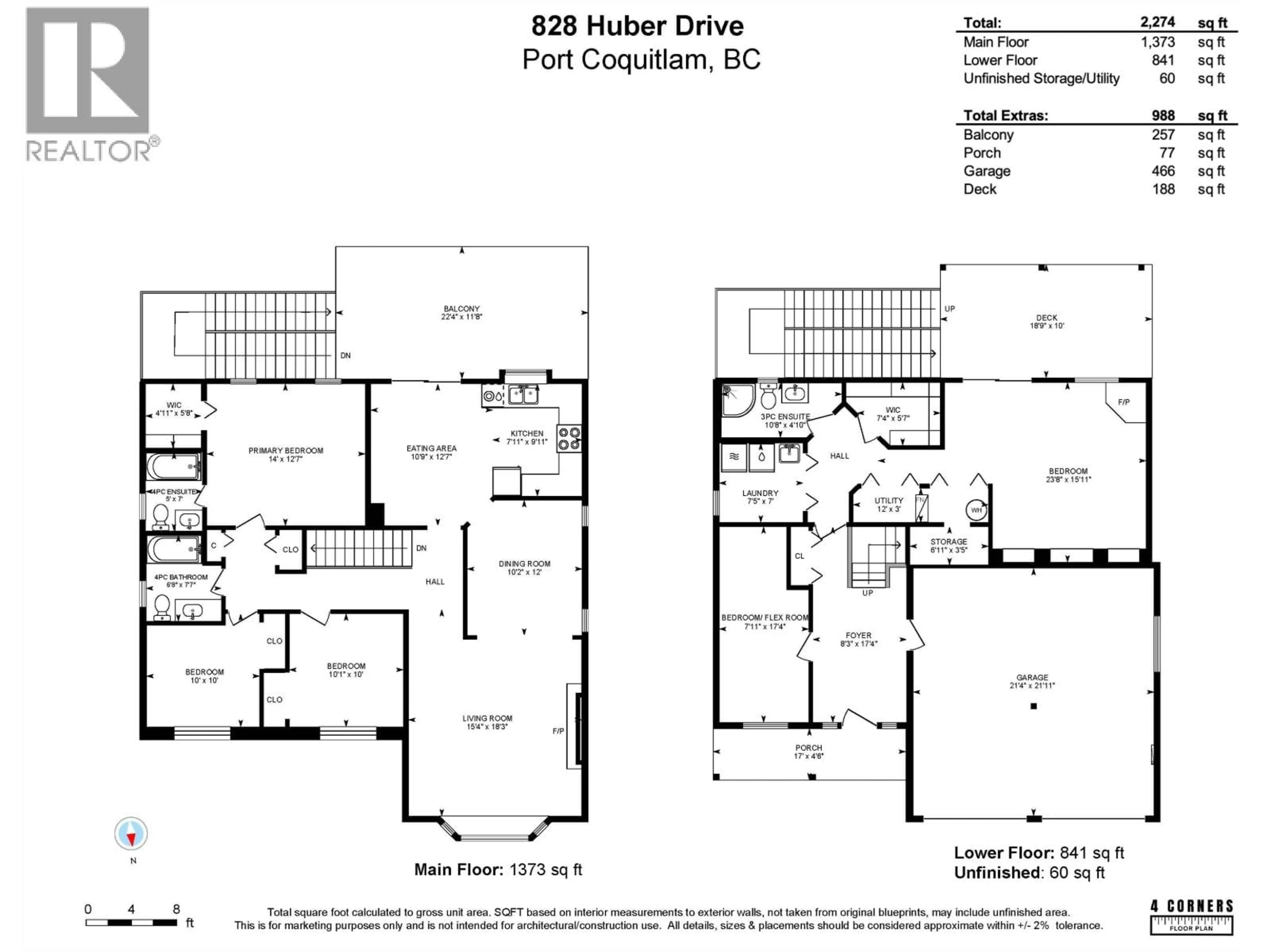 Floor plan for 828 HUBER DRIVE, Port Coquitlam British Columbia V3B2S9