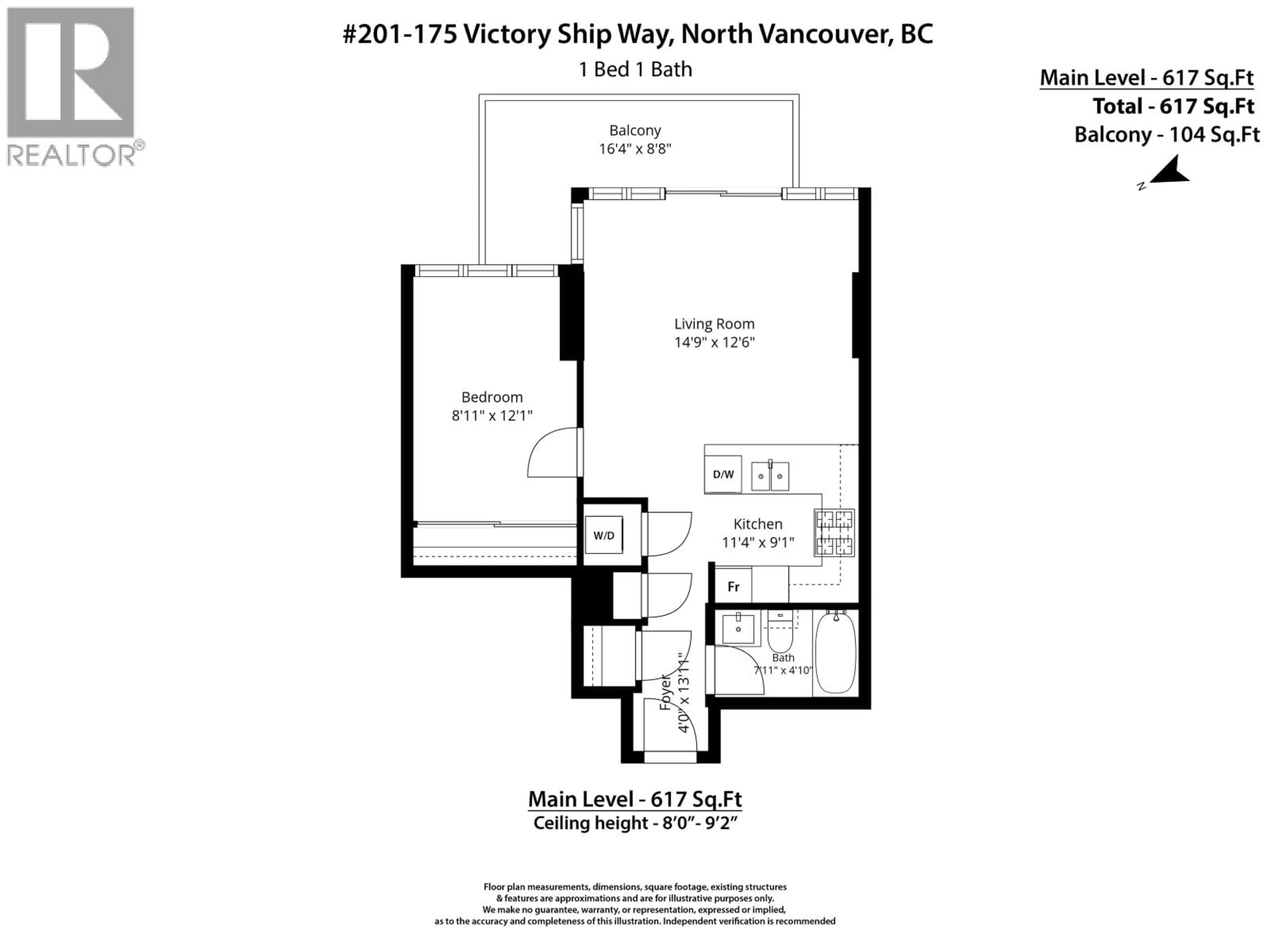 Floor plan for 201 - 175 VICTORY SHIP WAY, North Vancouver British Columbia V7L0G1