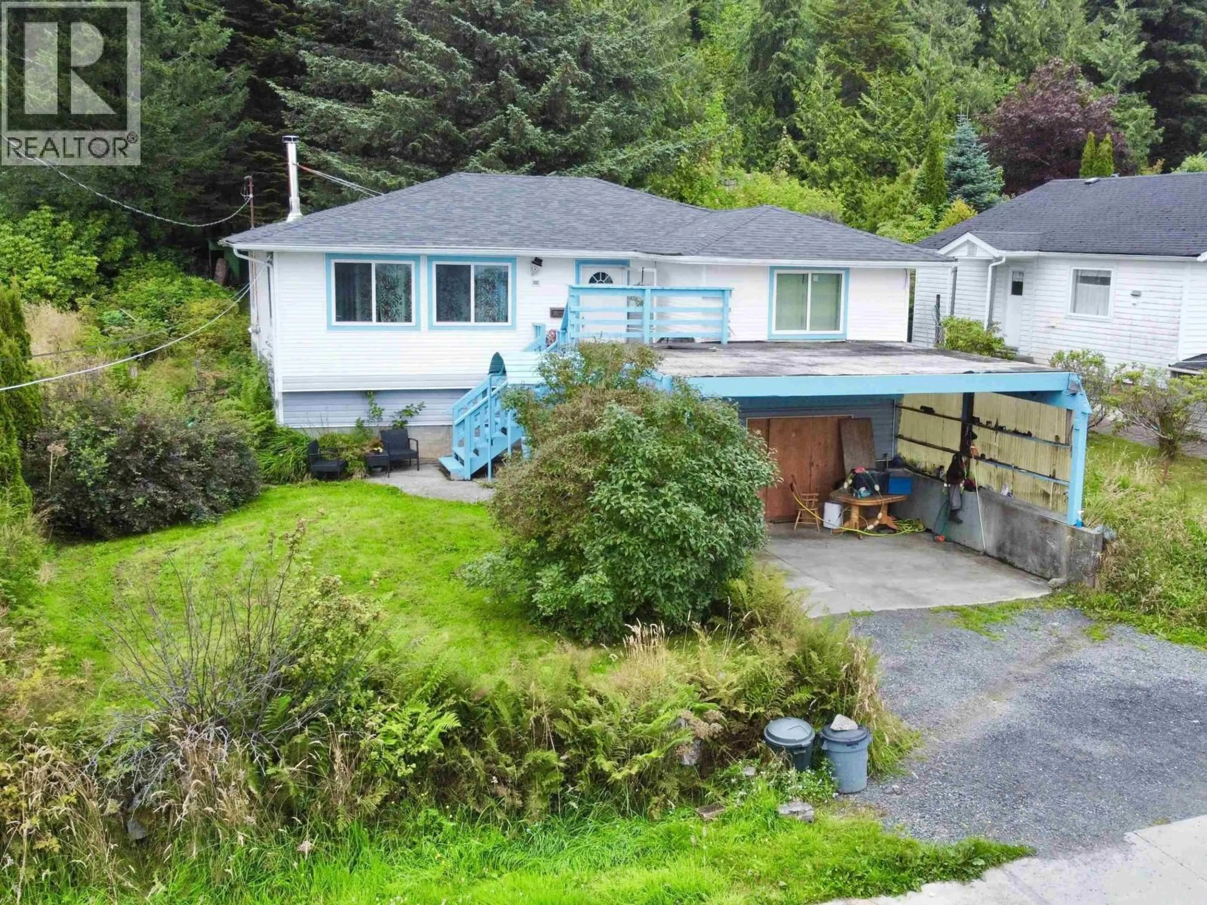 A pic from outside/outdoor area/front of a property/back of a property/a pic from drone, street for 743 EVERGREEN DRIVE, Port Edward British Columbia V0V1G0