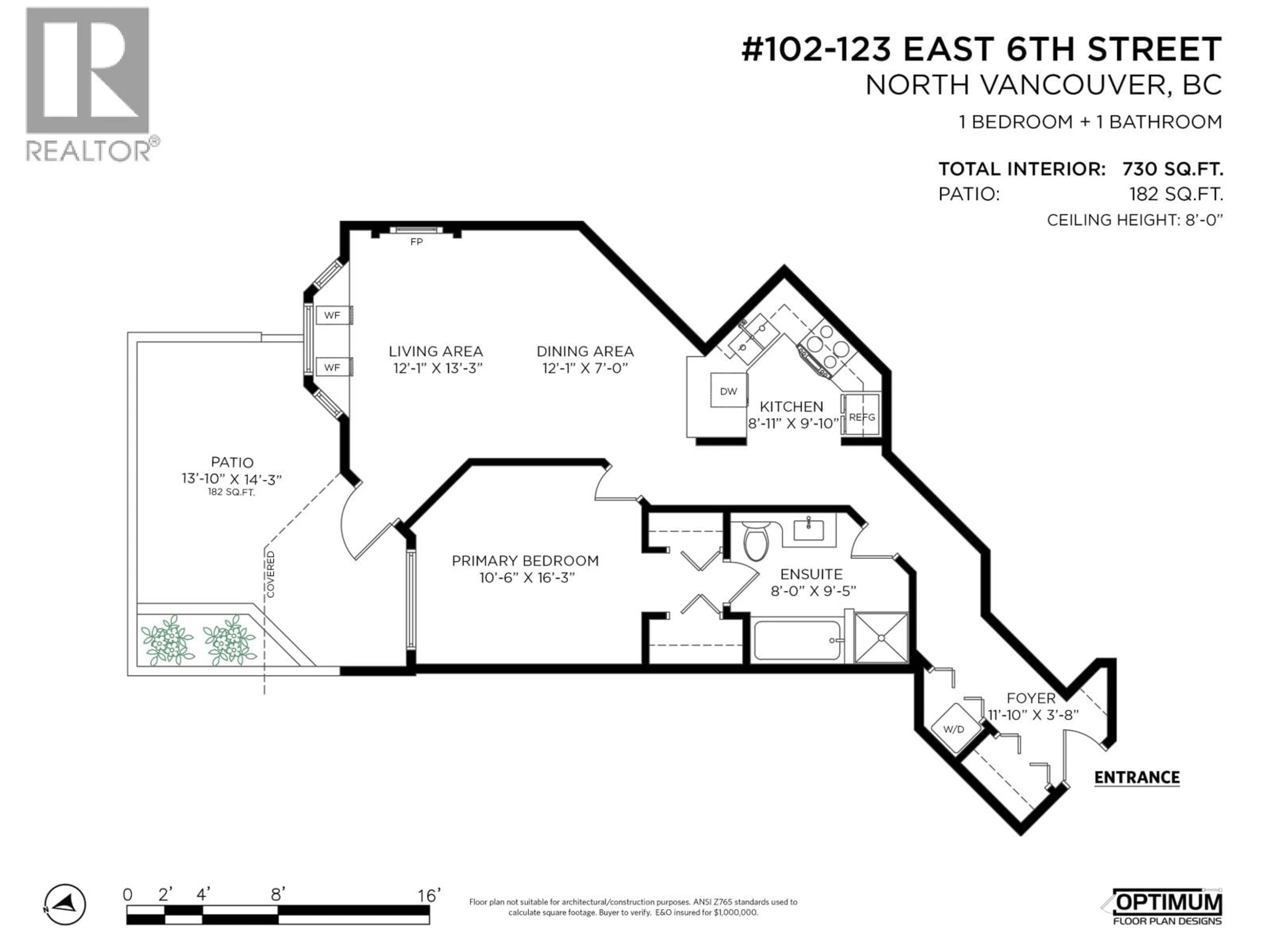 Floor plan for 102 - 123 6TH STREET, North Vancouver British Columbia V7L1N9