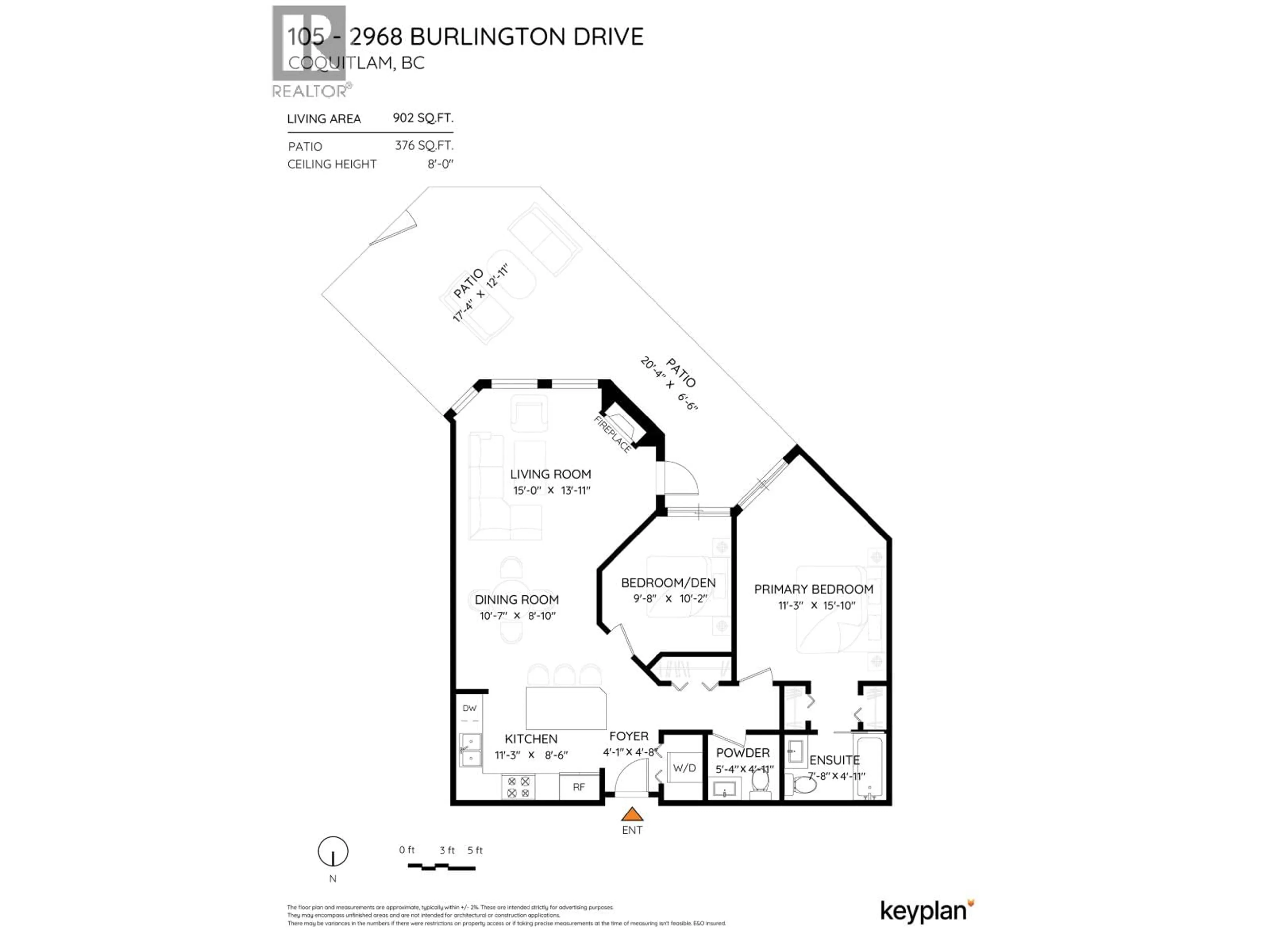 Floor plan for 105 - 2968 BURLINGTON DRIVE, Coquitlam British Columbia V3B7N4