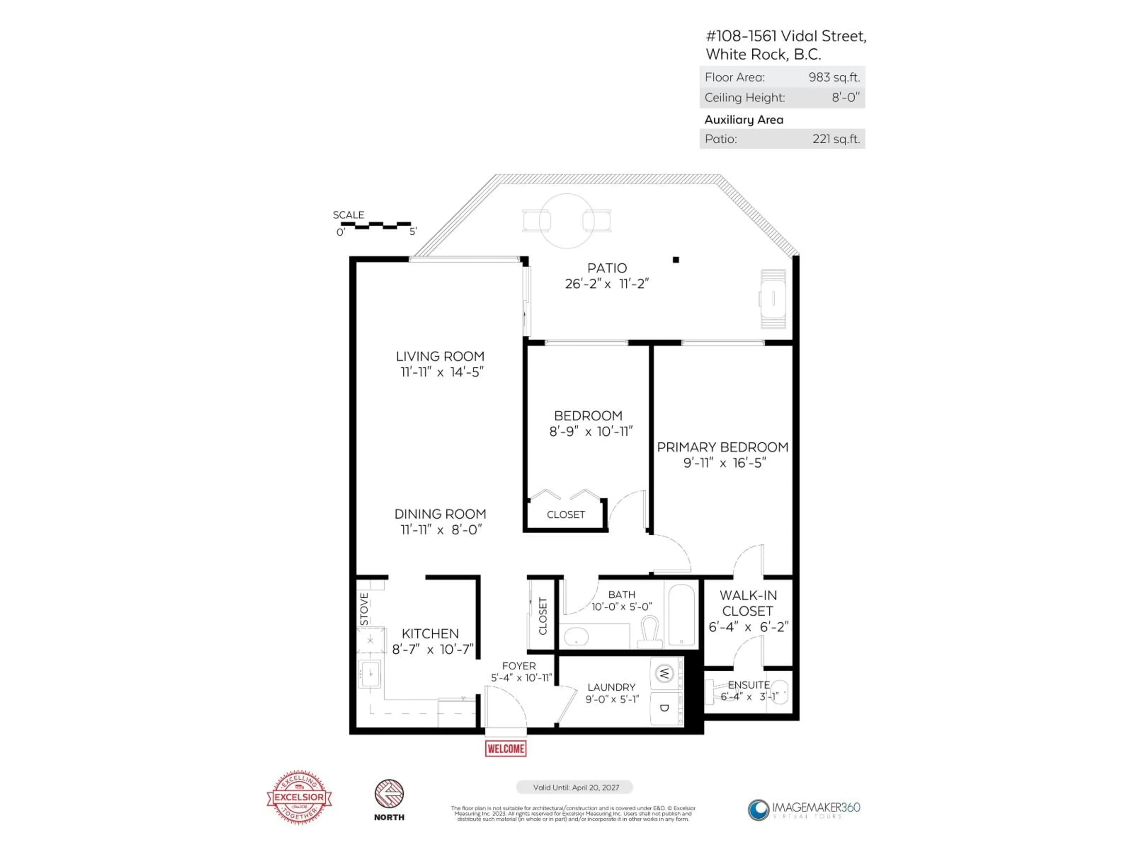 Floor plan for 108 - 1561 VIDAL STREET, White Rock British Columbia V4B5A7