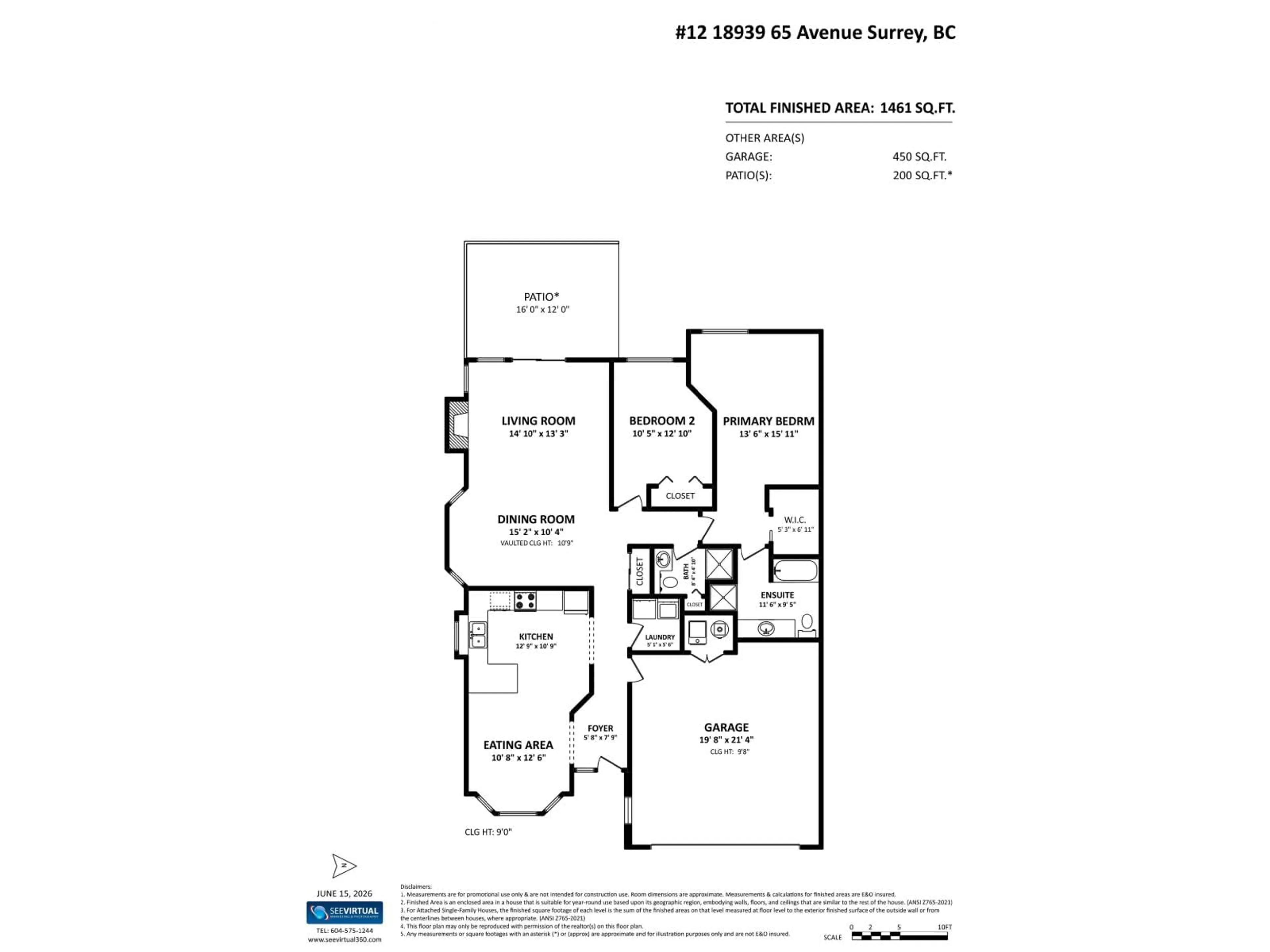 Floor plan for 12 - 18939 65 AVENUE, Surrey British Columbia V3S8Y2