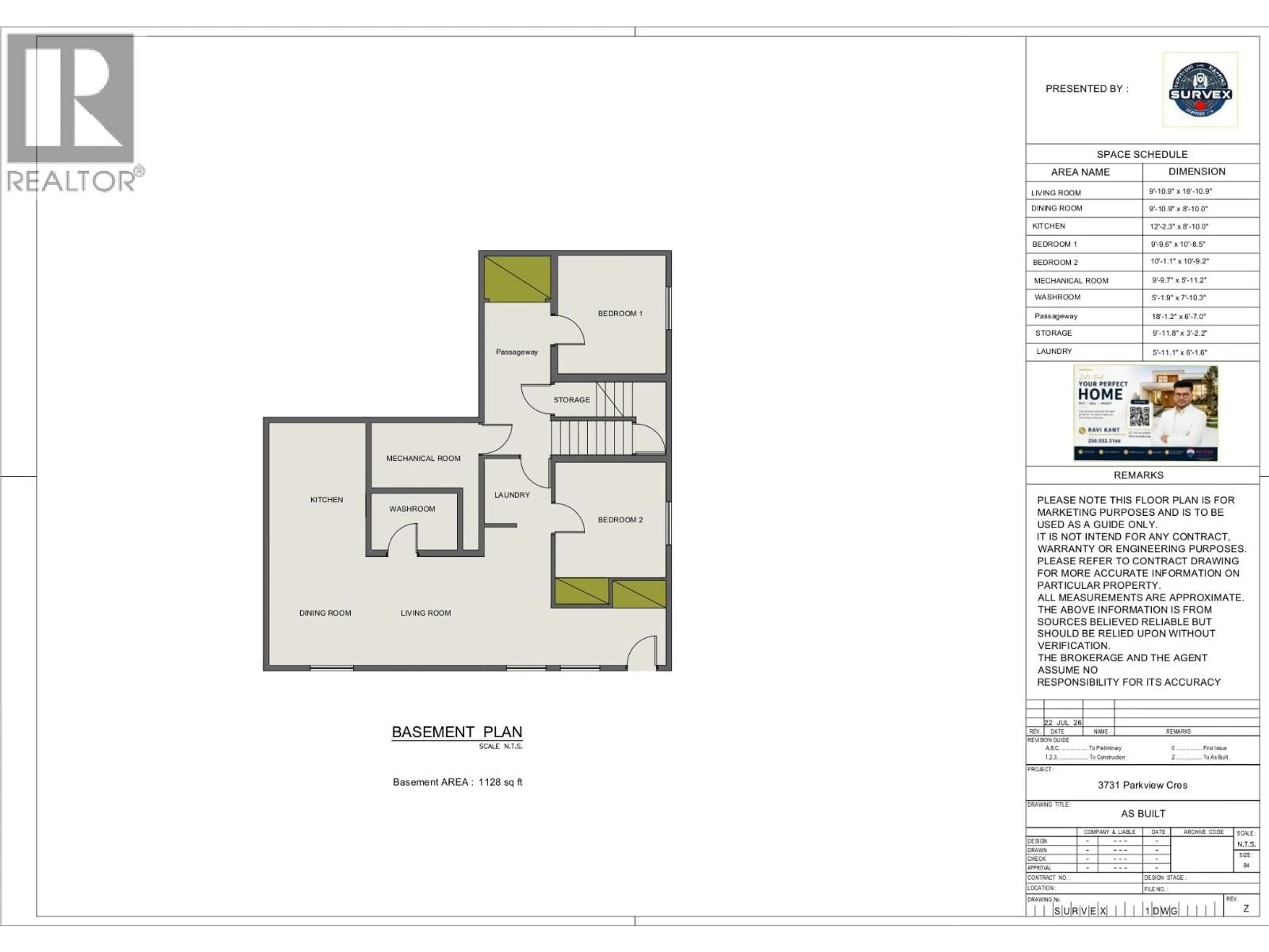 Floor plan for 3731 PARKVIEW CRESCENT, Prince George British Columbia V2N0E7