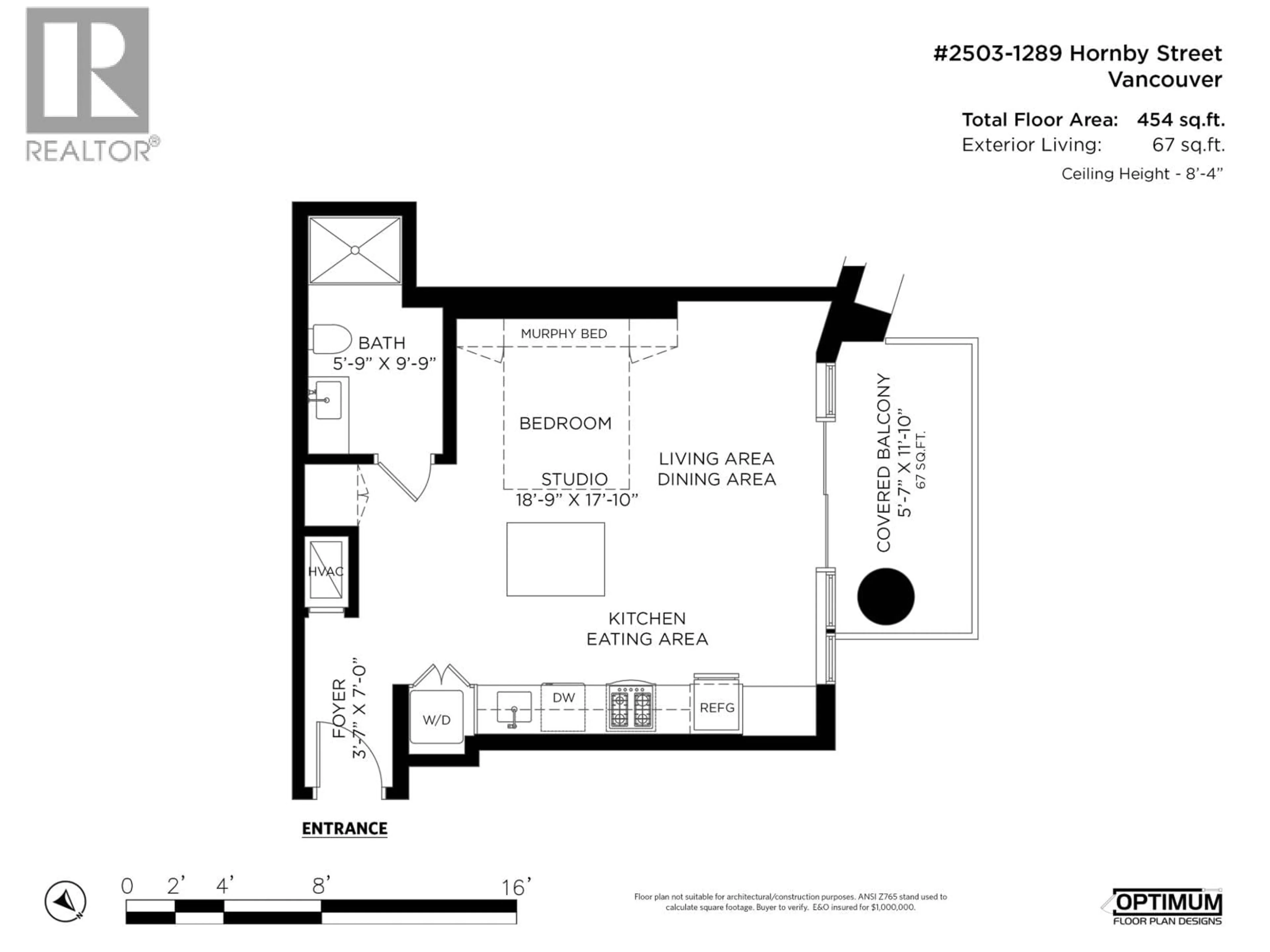 Floor plan for 2503 - 1289 HORNBY STREET, Vancouver British Columbia V6Z0G7