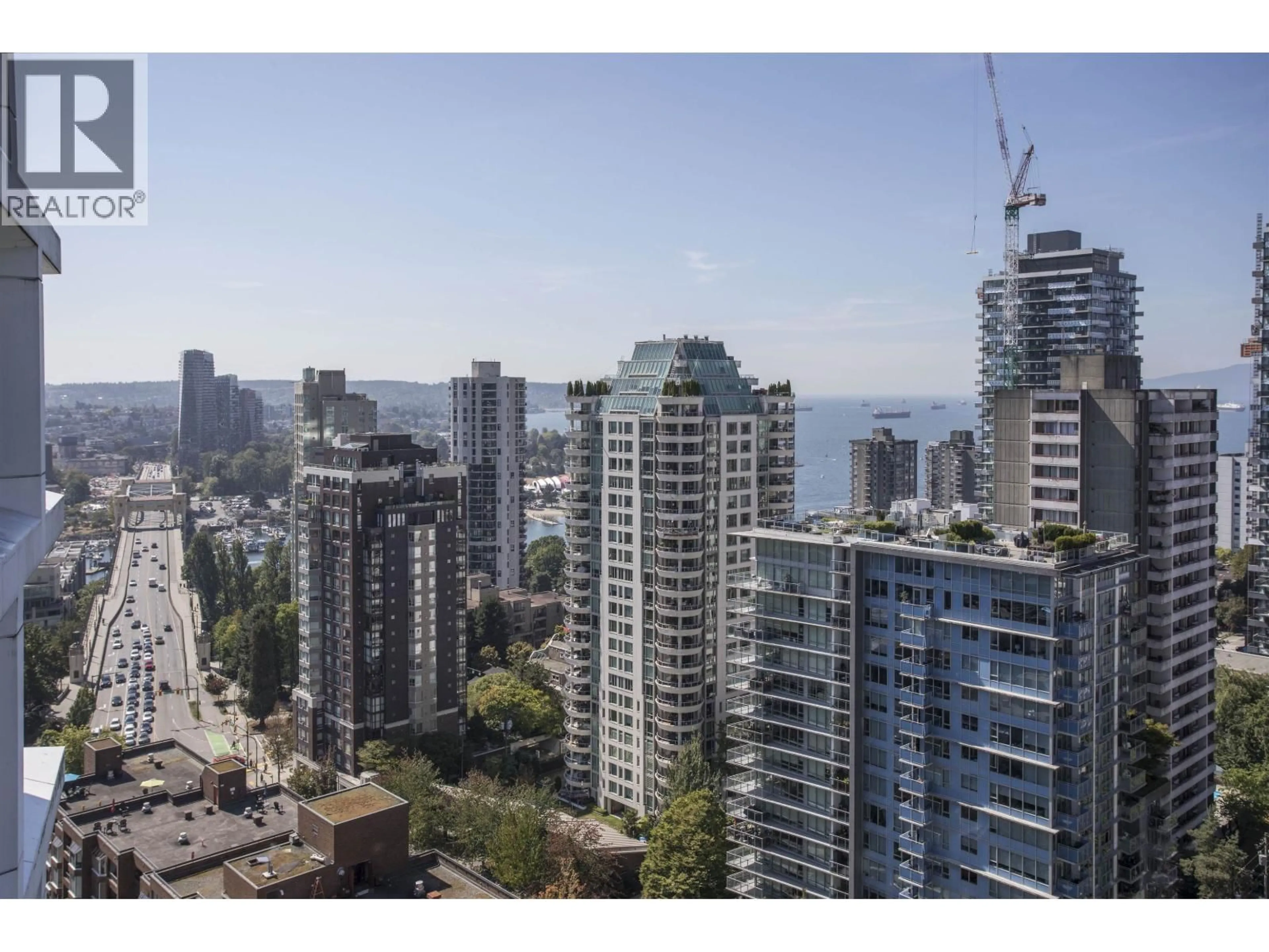 A pic from outside/outdoor area/front of a property/back of a property/a pic from drone, city buildings view from balcony for 2503 - 1289 HORNBY STREET, Vancouver British Columbia V6Z0G7