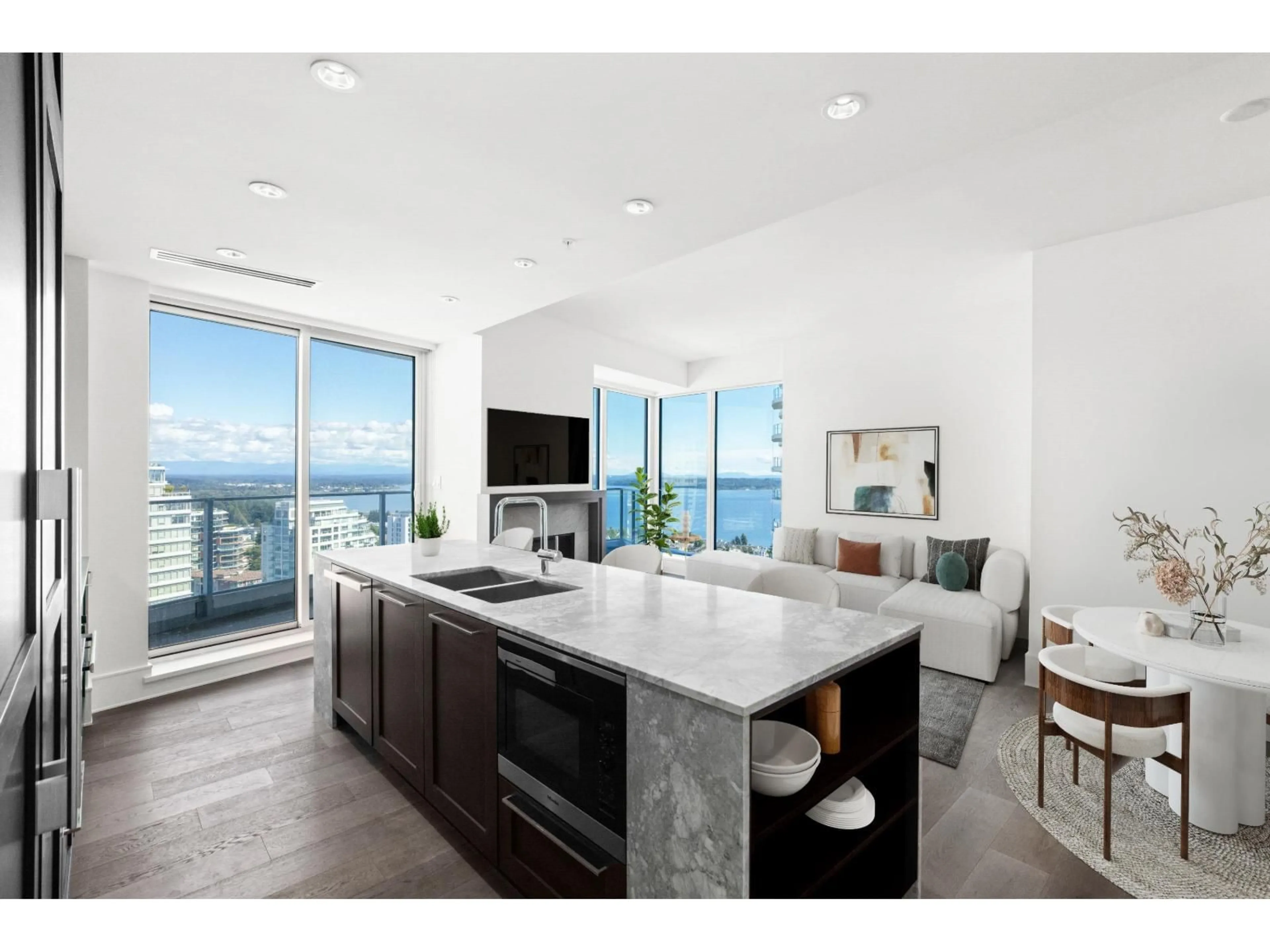 Open concept kitchen, ceramic/tile floor for 2102 - 1501 FOSTER STREET, White Rock British Columbia V4B0C3