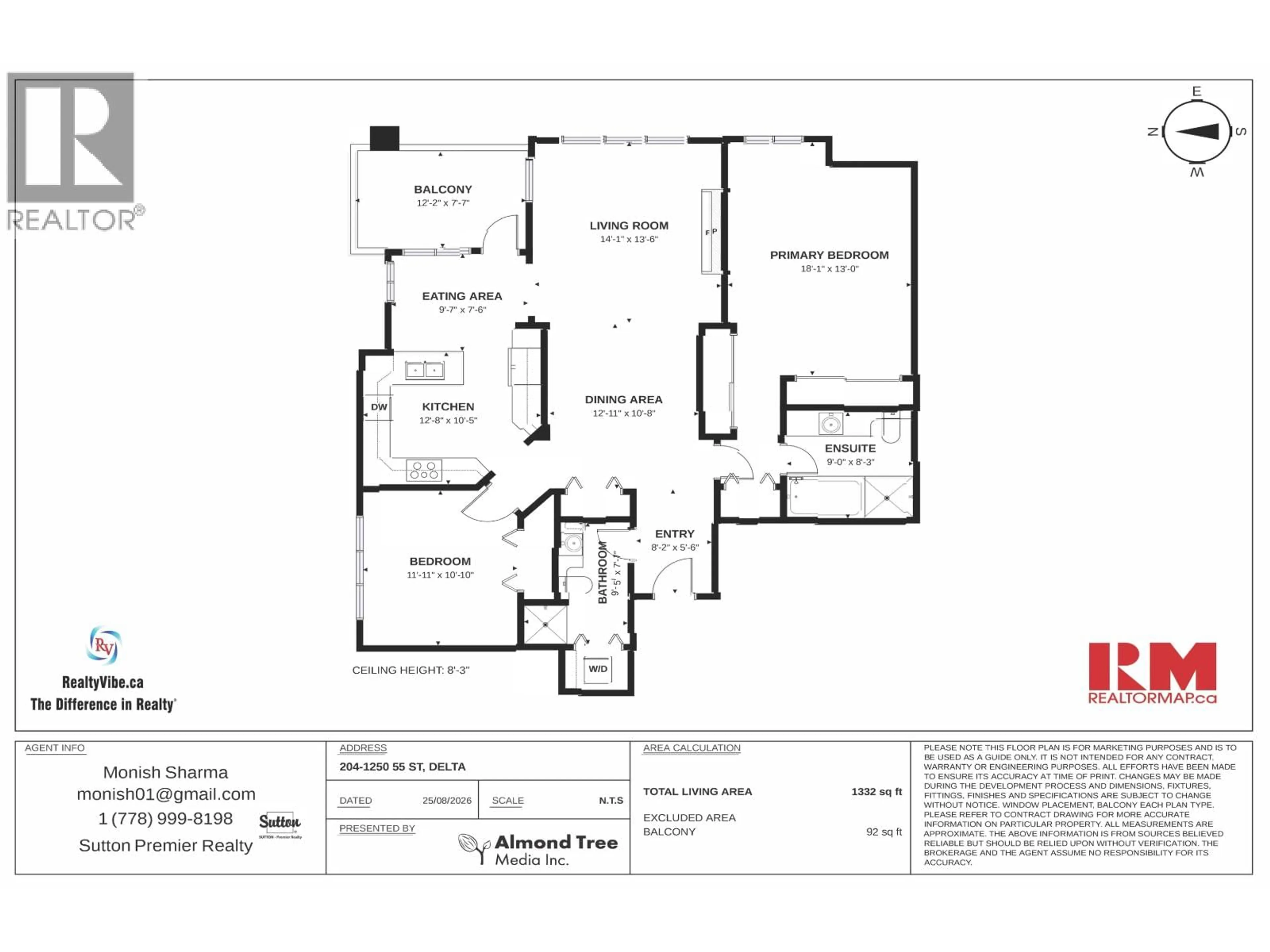 Floor plan for 204 - 1250 55 STREET, Delta British Columbia V4M3K3
