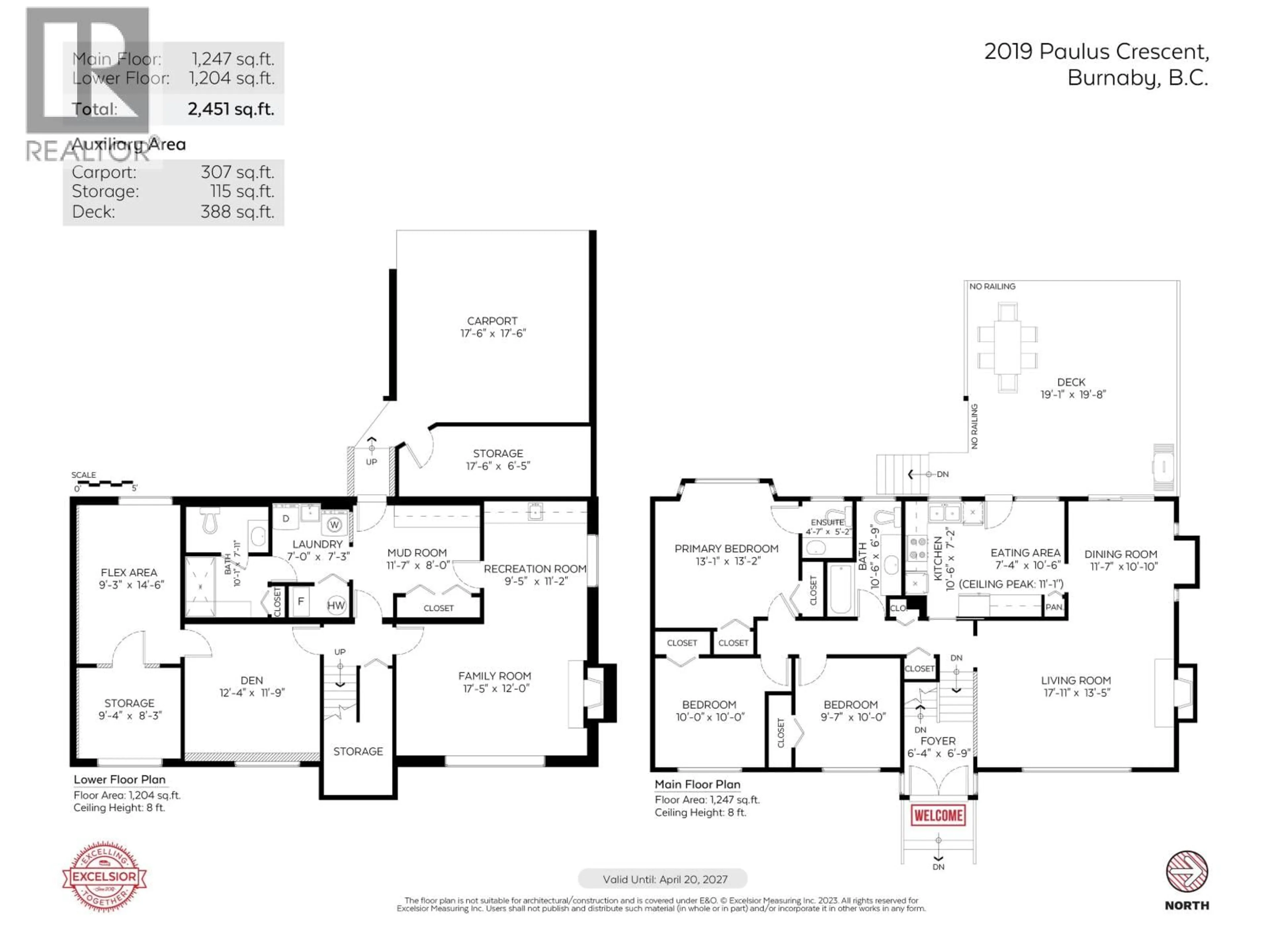 Floor plan for 2019 PAULUS CRESCENT, Burnaby British Columbia V5A2M2