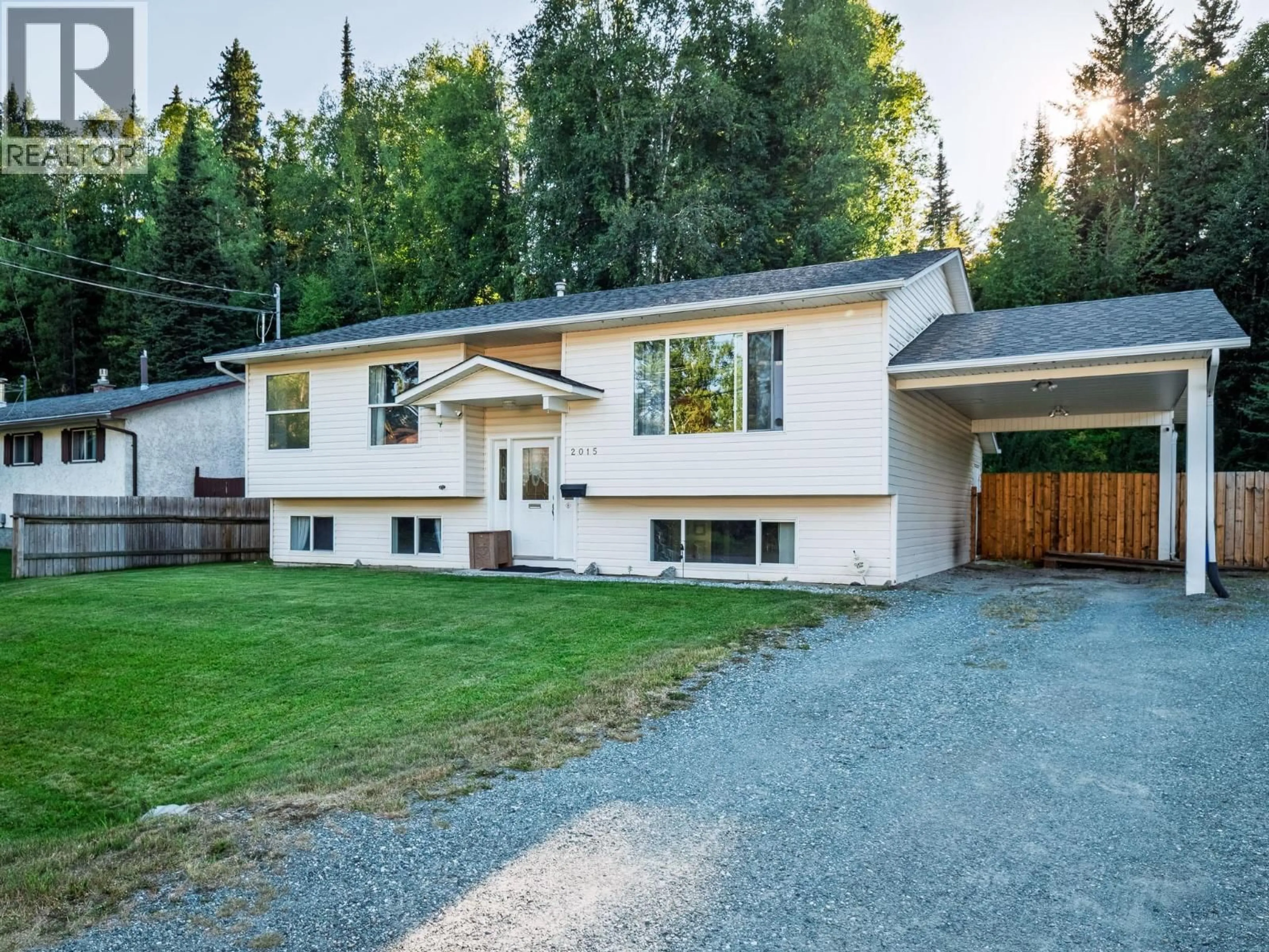 Home with vinyl exterior material, street for 2015 CROFT ROAD, Prince George British Columbia V2K3W4