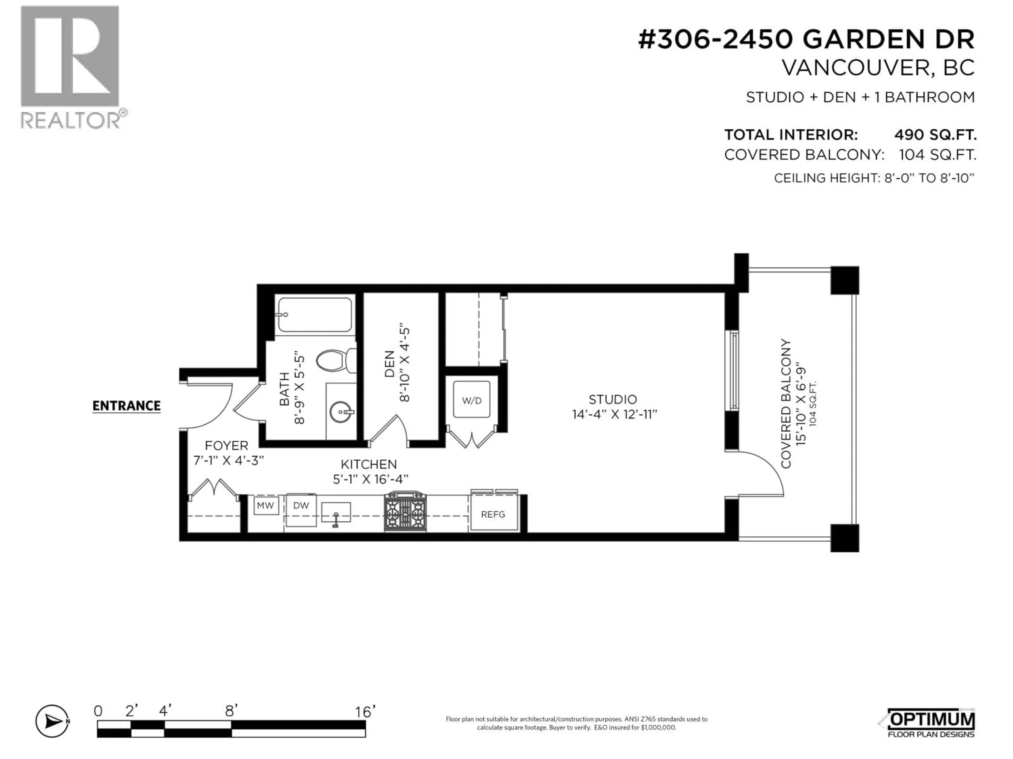 Floor plan for 306 - 2450 GARDEN DRIVE, Vancouver British Columbia V5N0K1