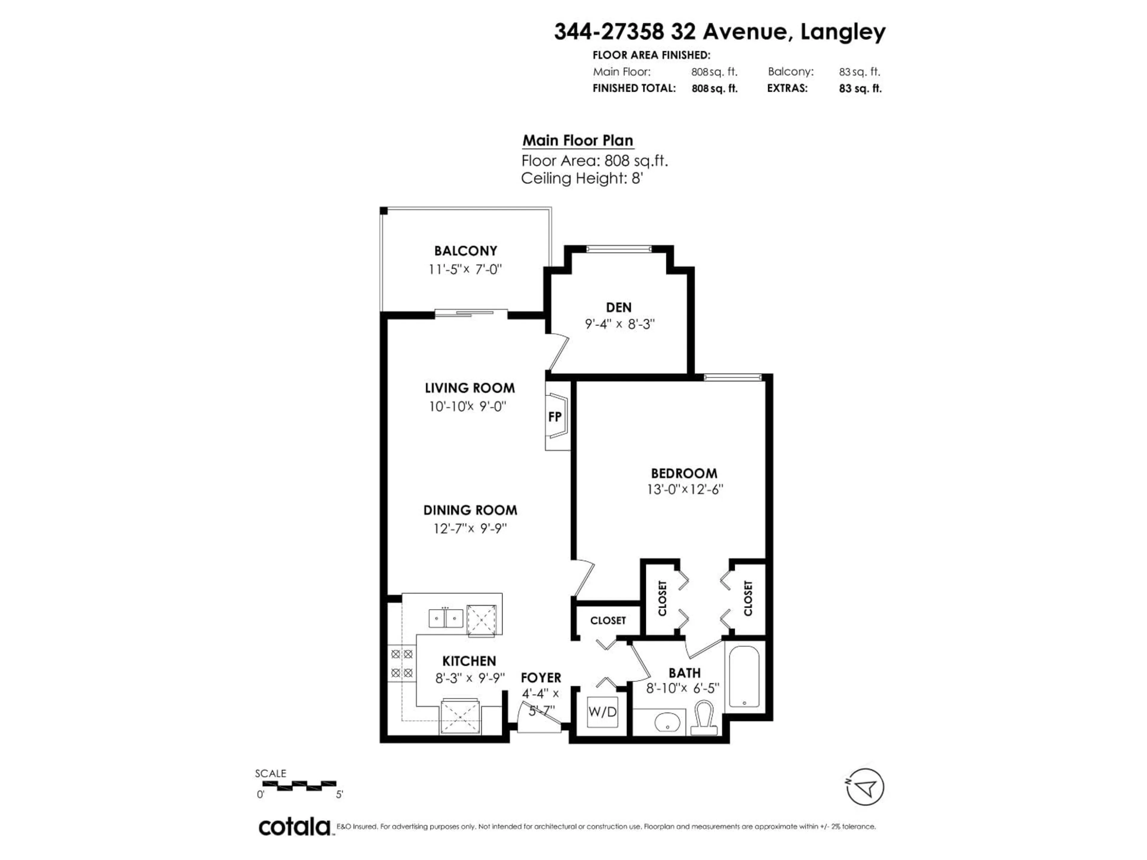 Floor plan for 344 - 27358 32 AVENUE, Langley British Columbia V4W3M5