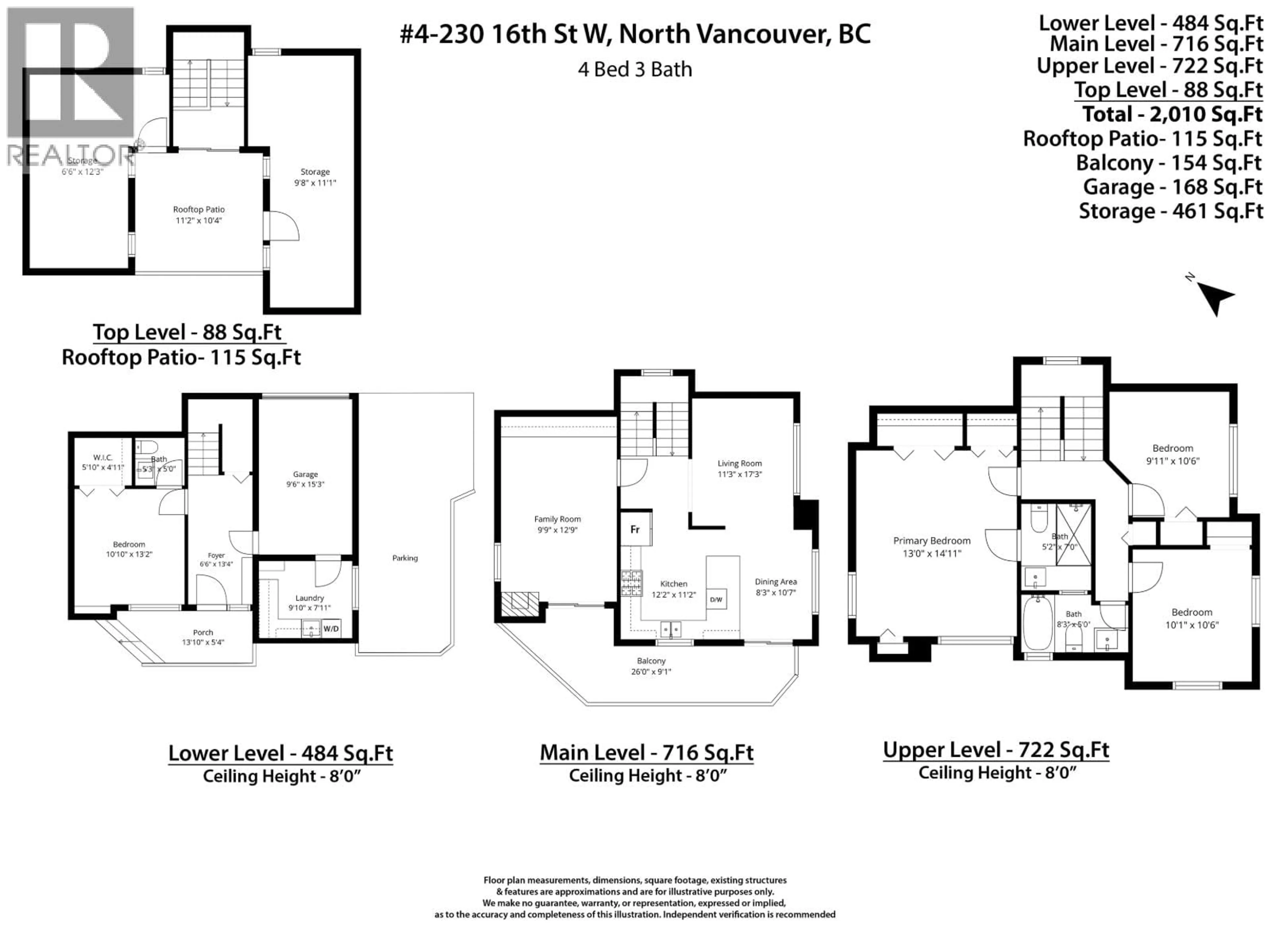 Floor plan for 4 - 230 16TH STREET, North Vancouver British Columbia V7M1T6